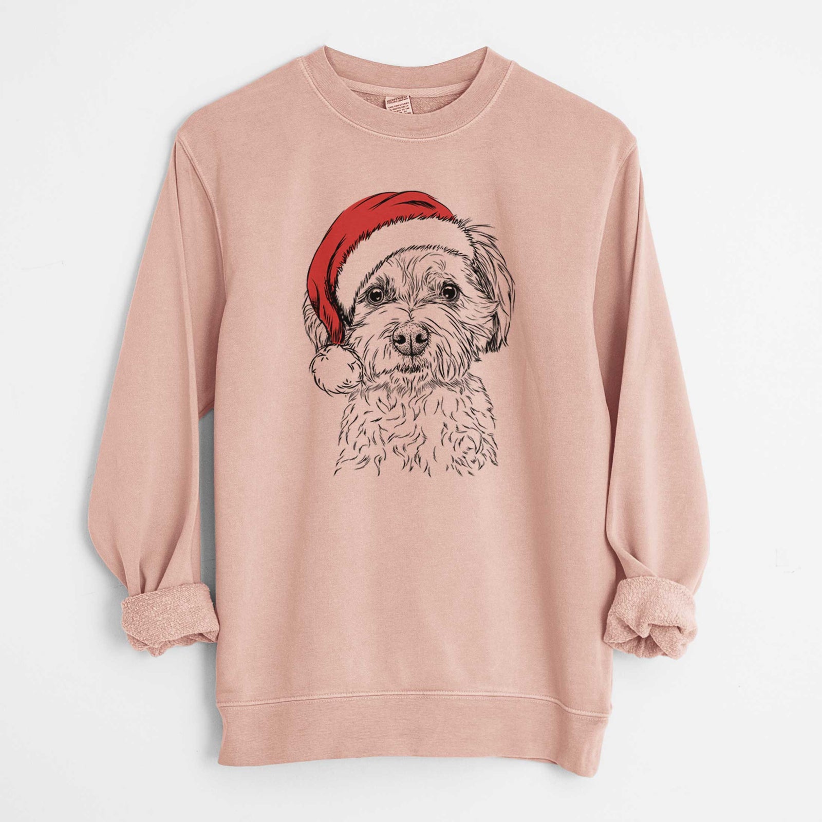 Santa Wyatt the Coton de Tulear - Unisex Pigment Dyed Crew Sweatshirt