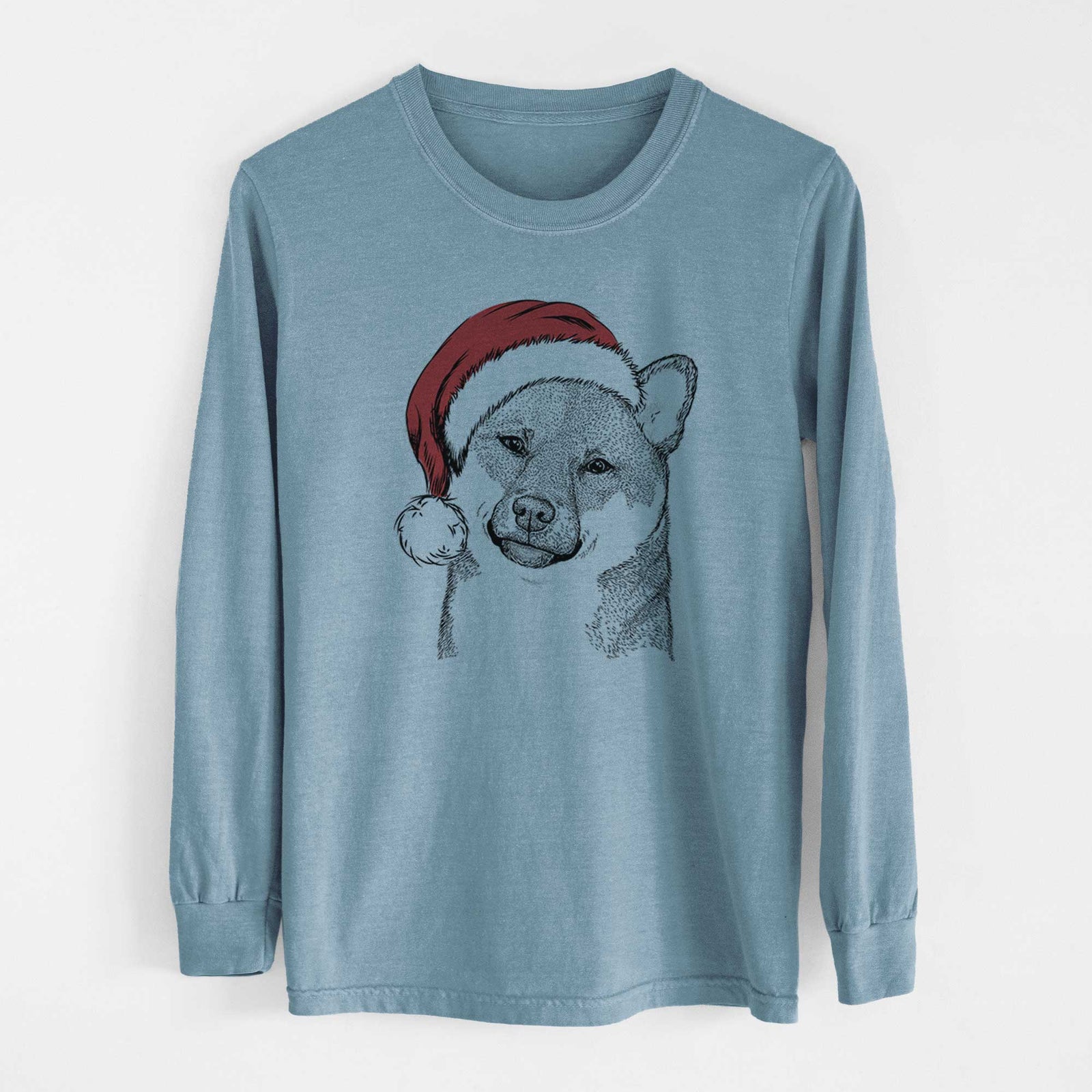 Santa Yakuza the Shiba Inu - Heavyweight 100% Cotton Long Sleeve