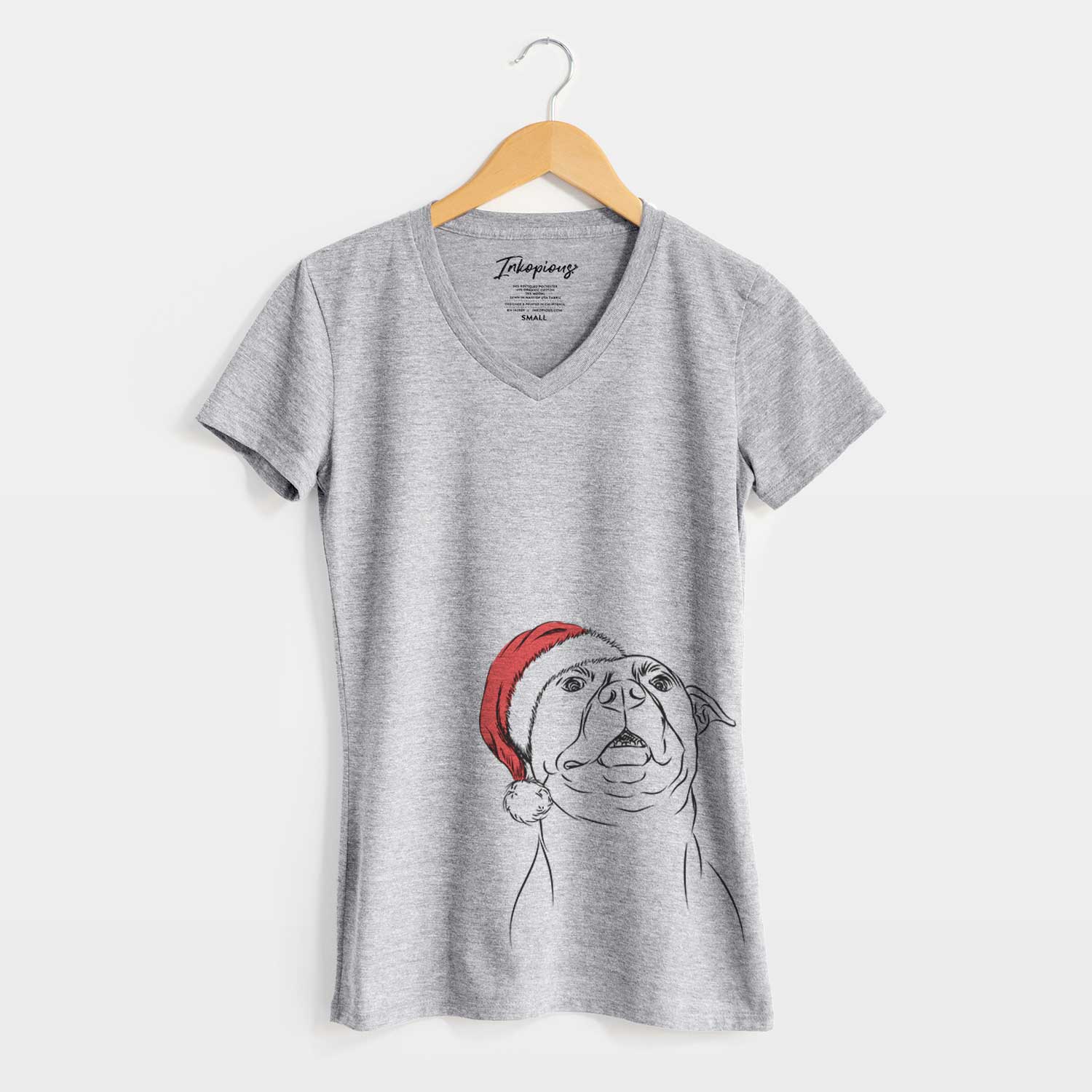 Santa Zada the Pitbull - Women's V-neck Shirt