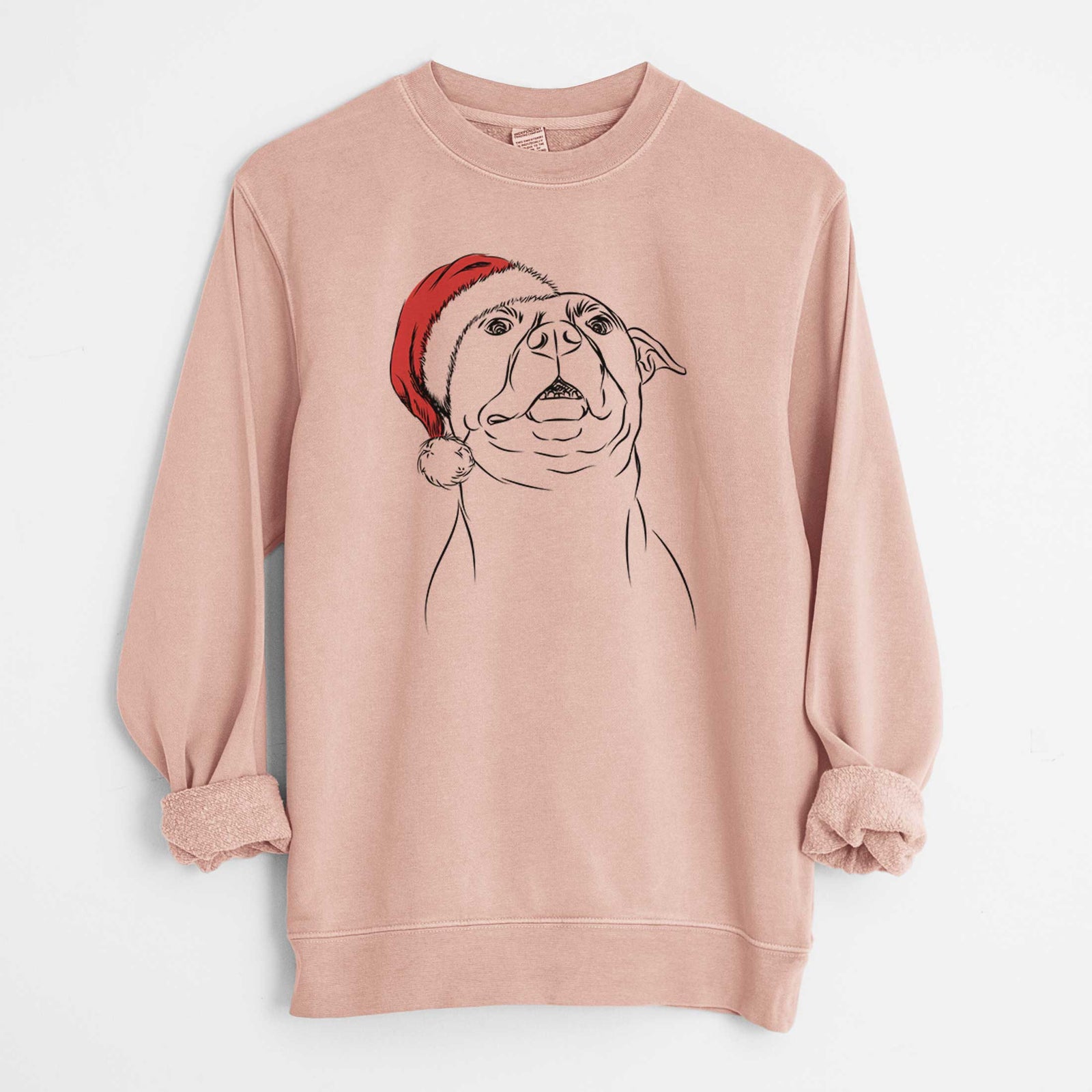 Santa Zada the Pitbull - Unisex Pigment Dyed Crew Sweatshirt