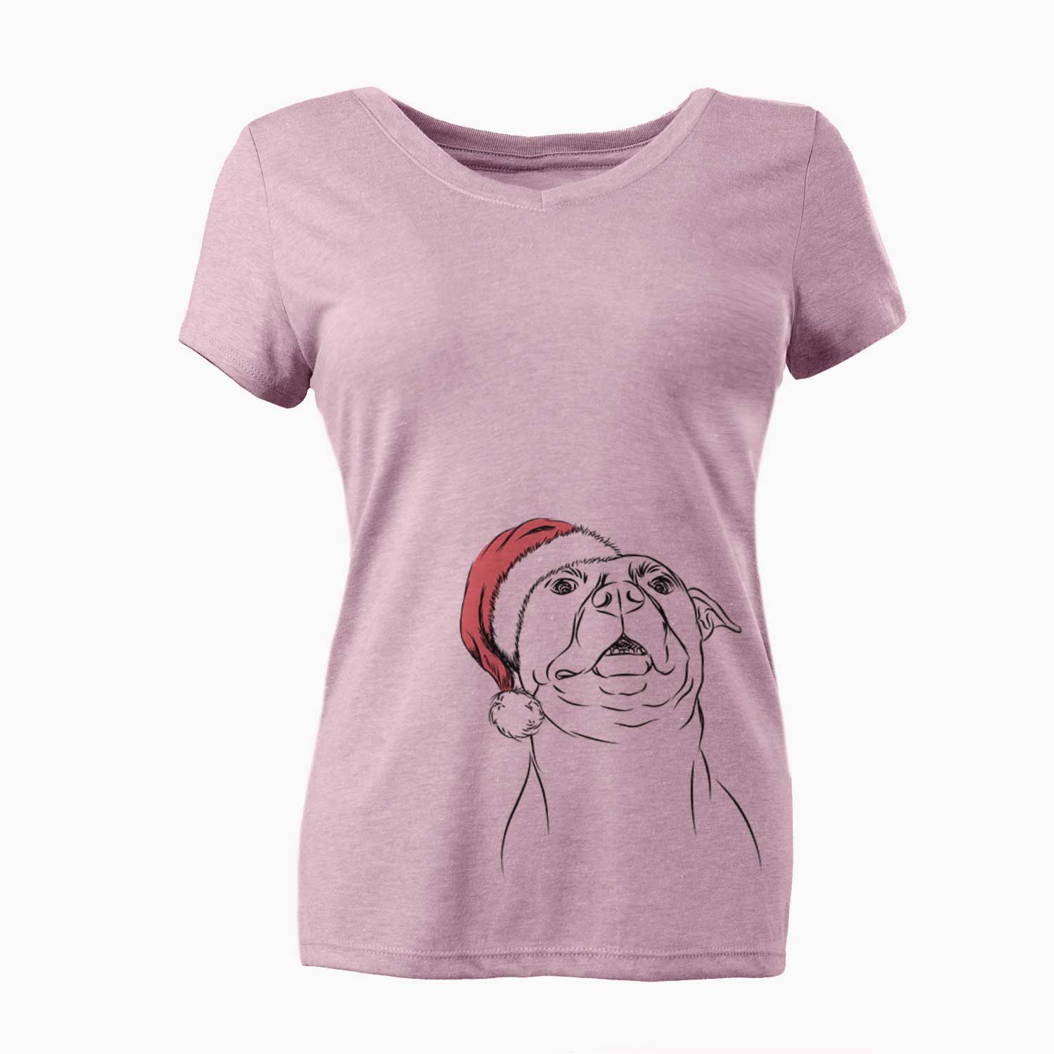Santa Zada the Pitbull - Women's V-neck Shirt