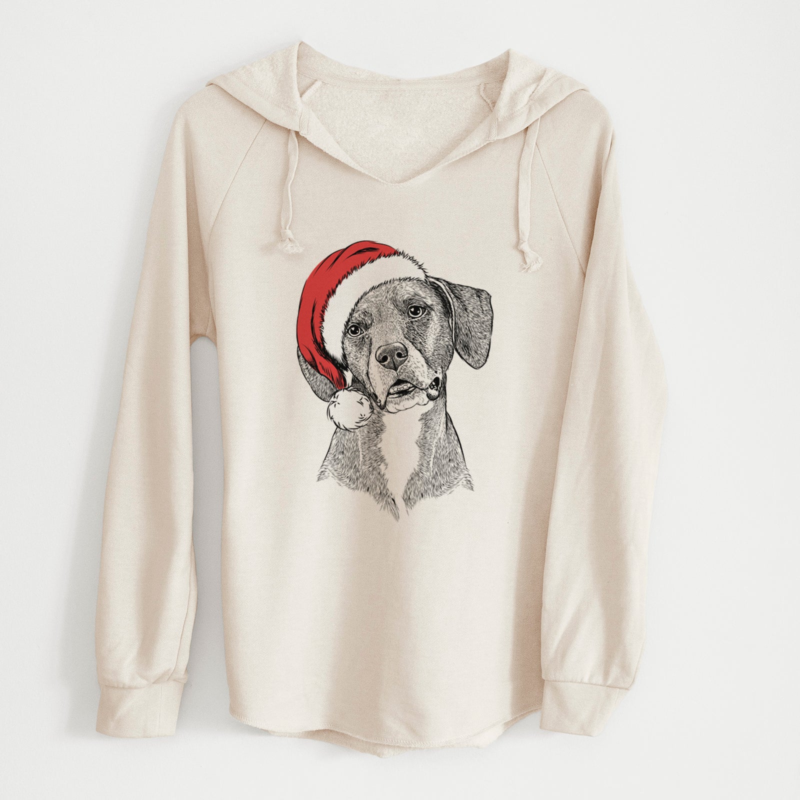 Santa Zeena the Plott Hound Mix - Cali Wave Hooded Sweatshirt