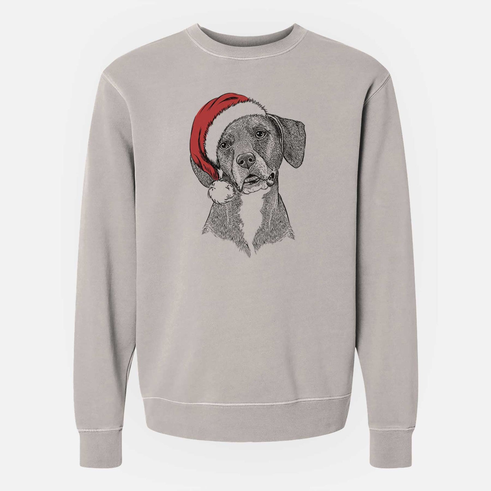 Santa Zeena the Plott Hound Mix - Unisex Pigment Dyed Crew Sweatshirt