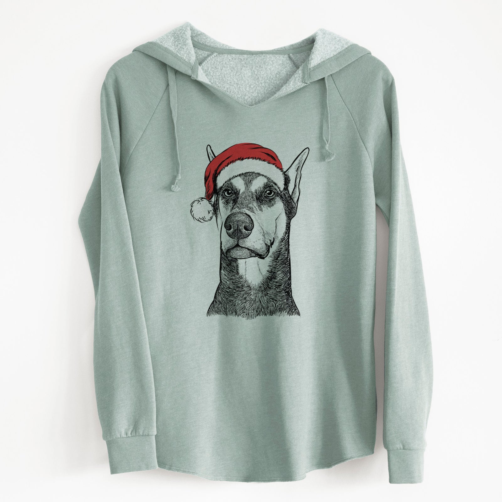 Santa Zeus the Doberman Pinscher - Cali Wave Hooded Sweatshirt