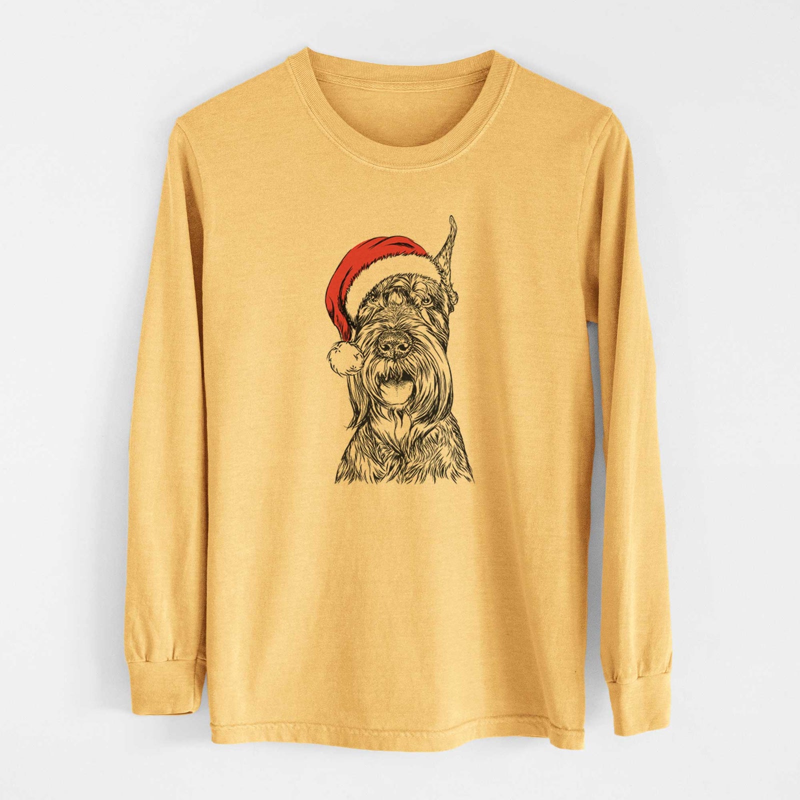 Santa Zuri the Giant Schnauzer - Heavyweight 100% Cotton Long Sleeve