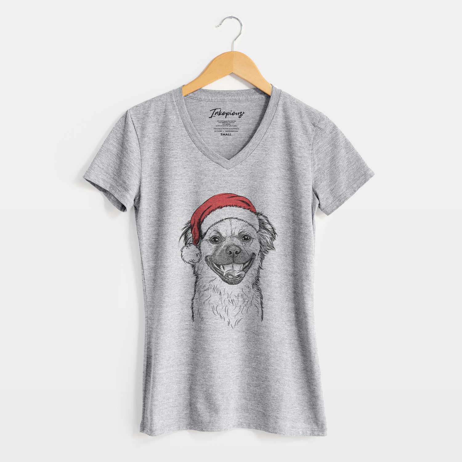 Santa Zuri the Spaniel Mix - Women's V-neck Shirt