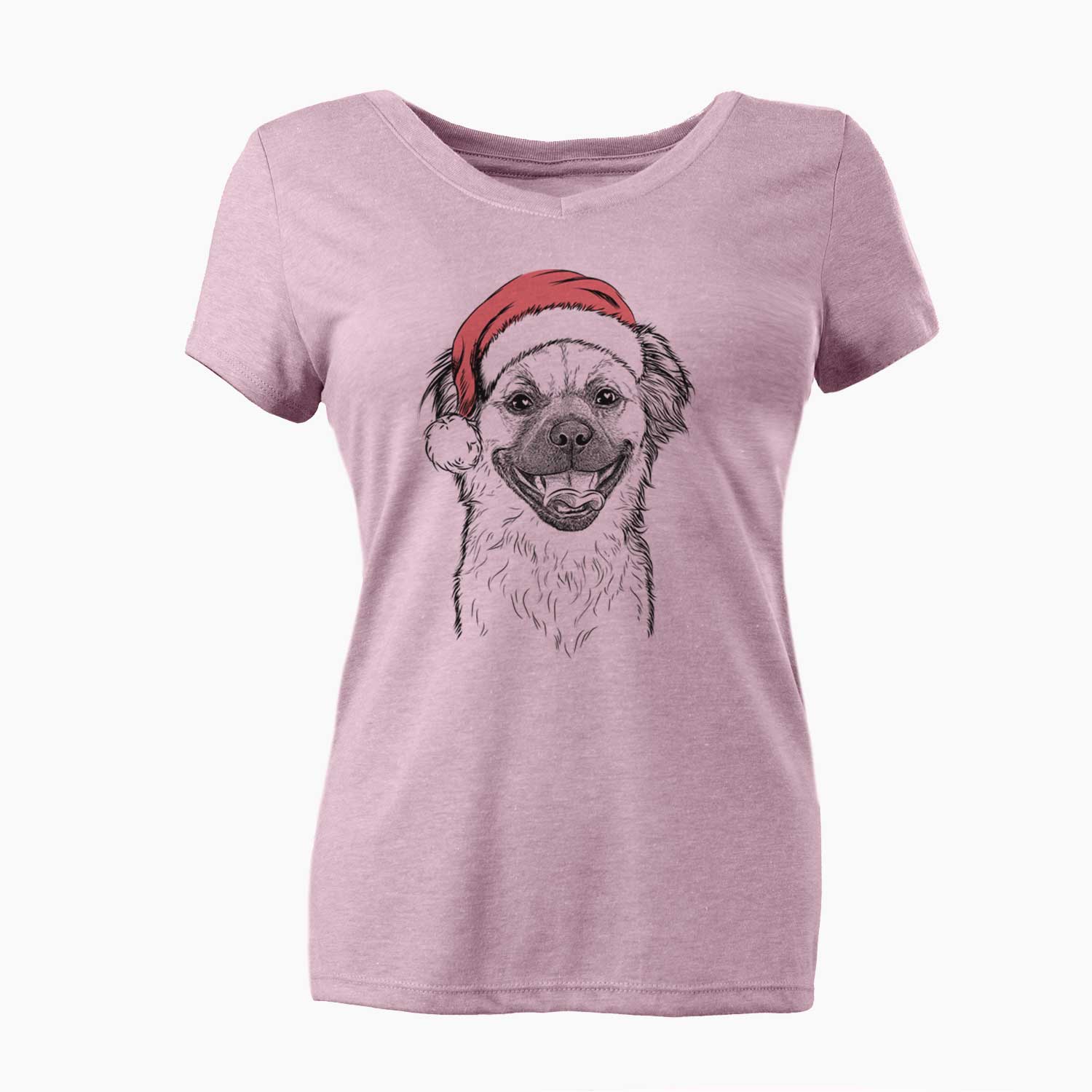 Santa Zuri the Spaniel Mix - Women's V-neck Shirt