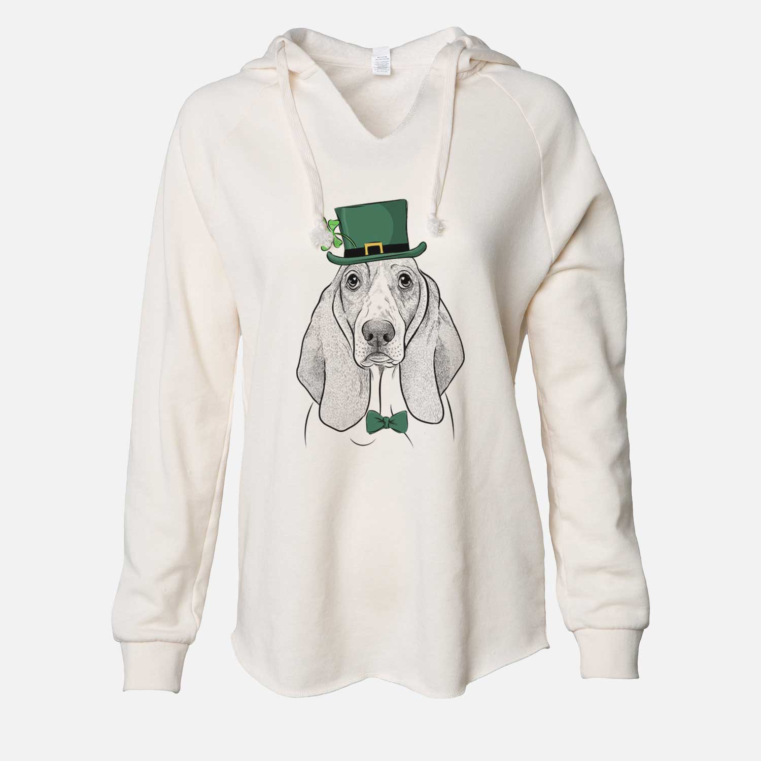 St. Patrick's Addison the Basset Hound - Cali Wave Hooded Sweatshirt