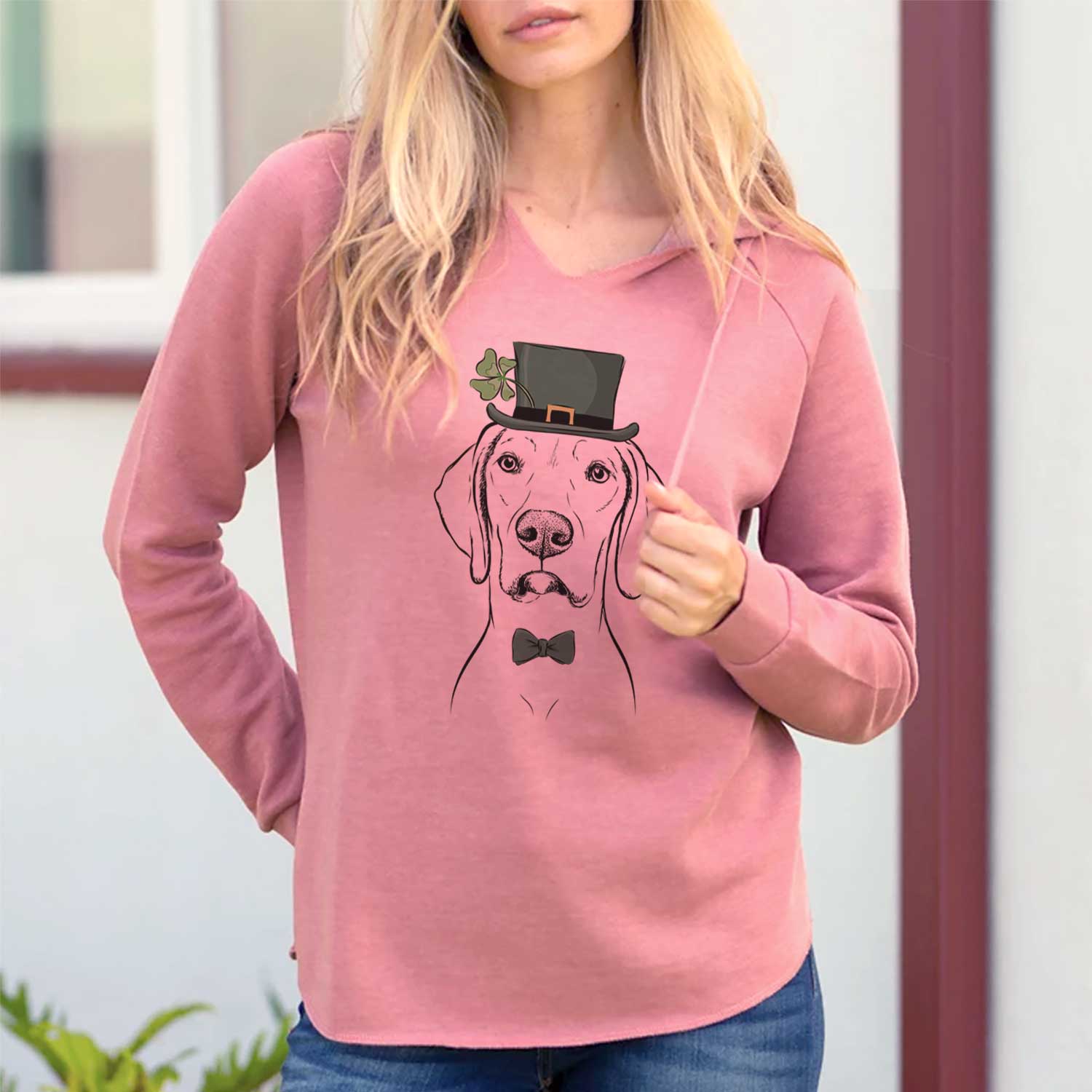 St. Patrick's Almond the Vizmaraner - Cali Wave Hooded Sweatshirt