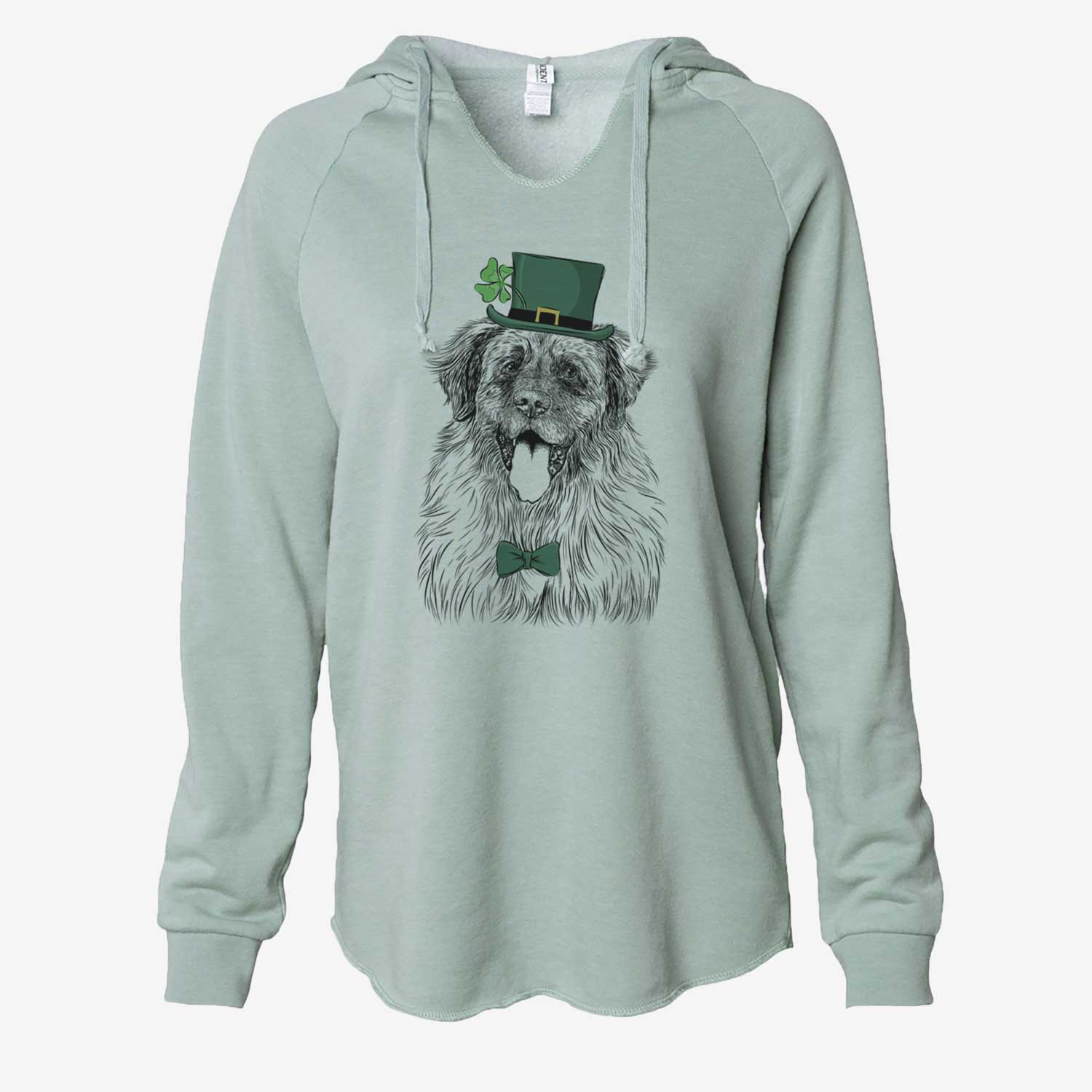 St. Patrick's Bamboo the Leonberger - Cali Wave Hooded Sweatshirt