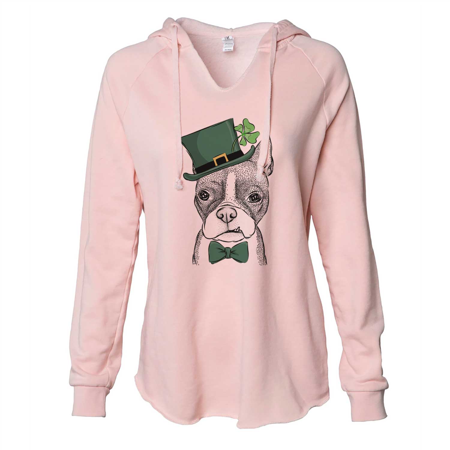 St. Patrick's Bean the Boston Terrier - Cali Wave Hooded Sweatshirt