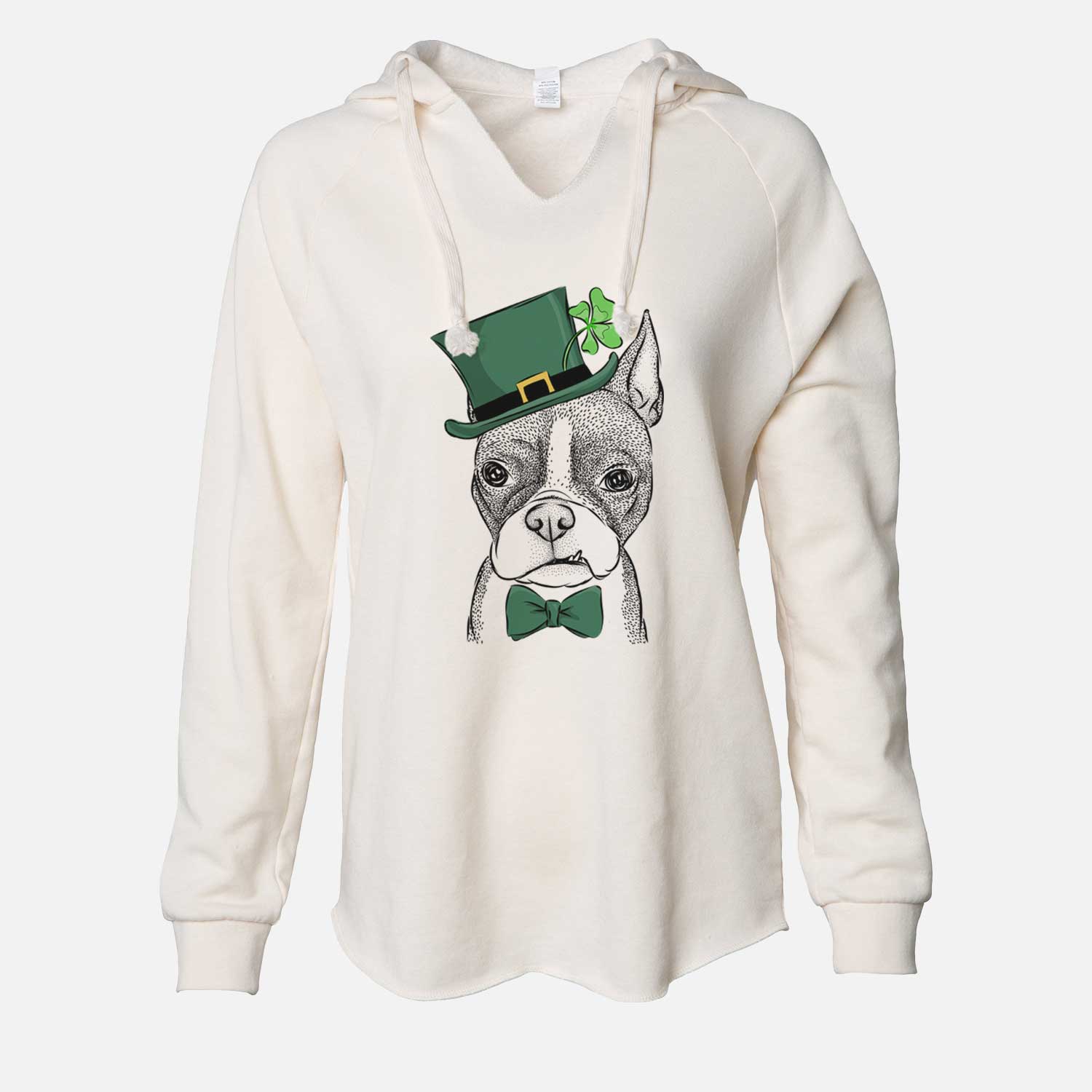 St. Patrick's Bean the Boston Terrier - Cali Wave Hooded Sweatshirt