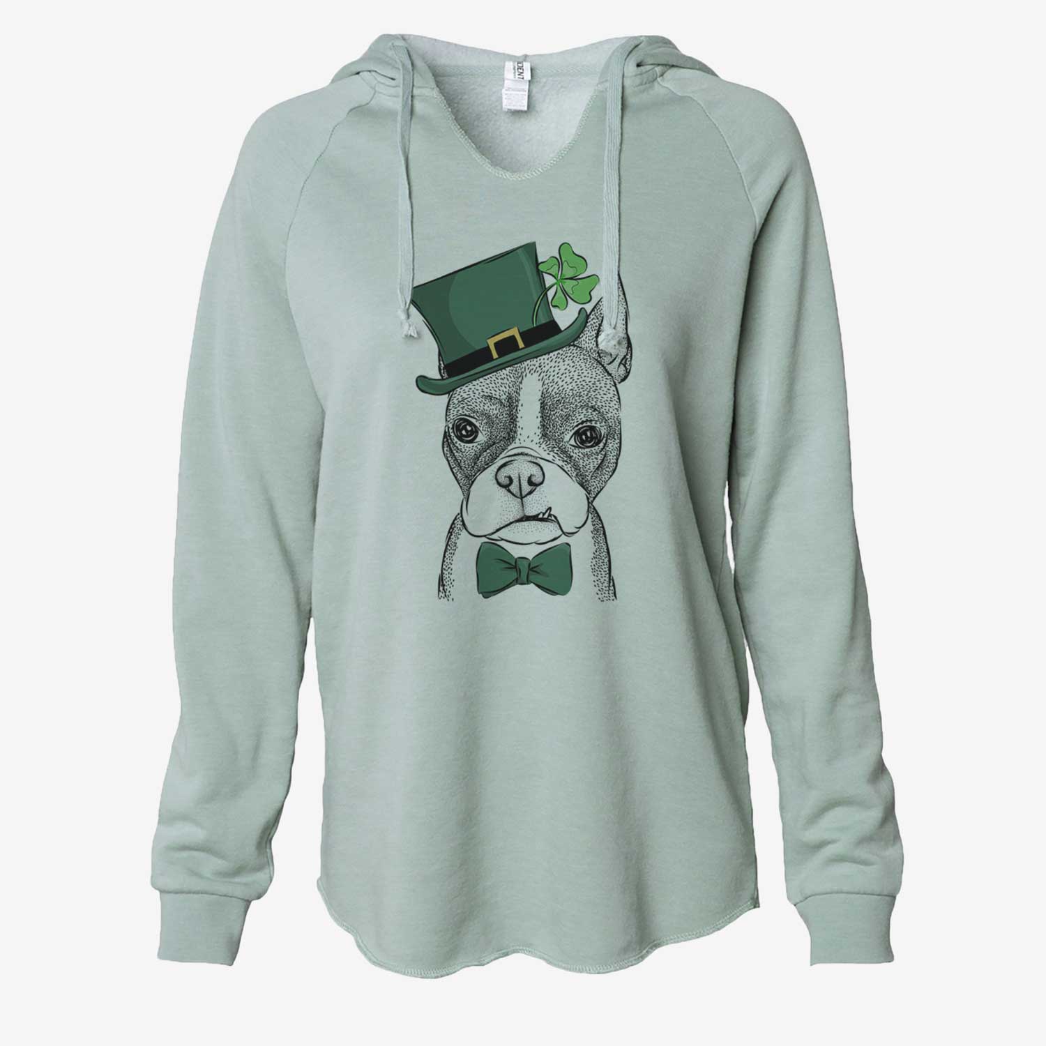St. Patrick's Bean the Boston Terrier - Cali Wave Hooded Sweatshirt