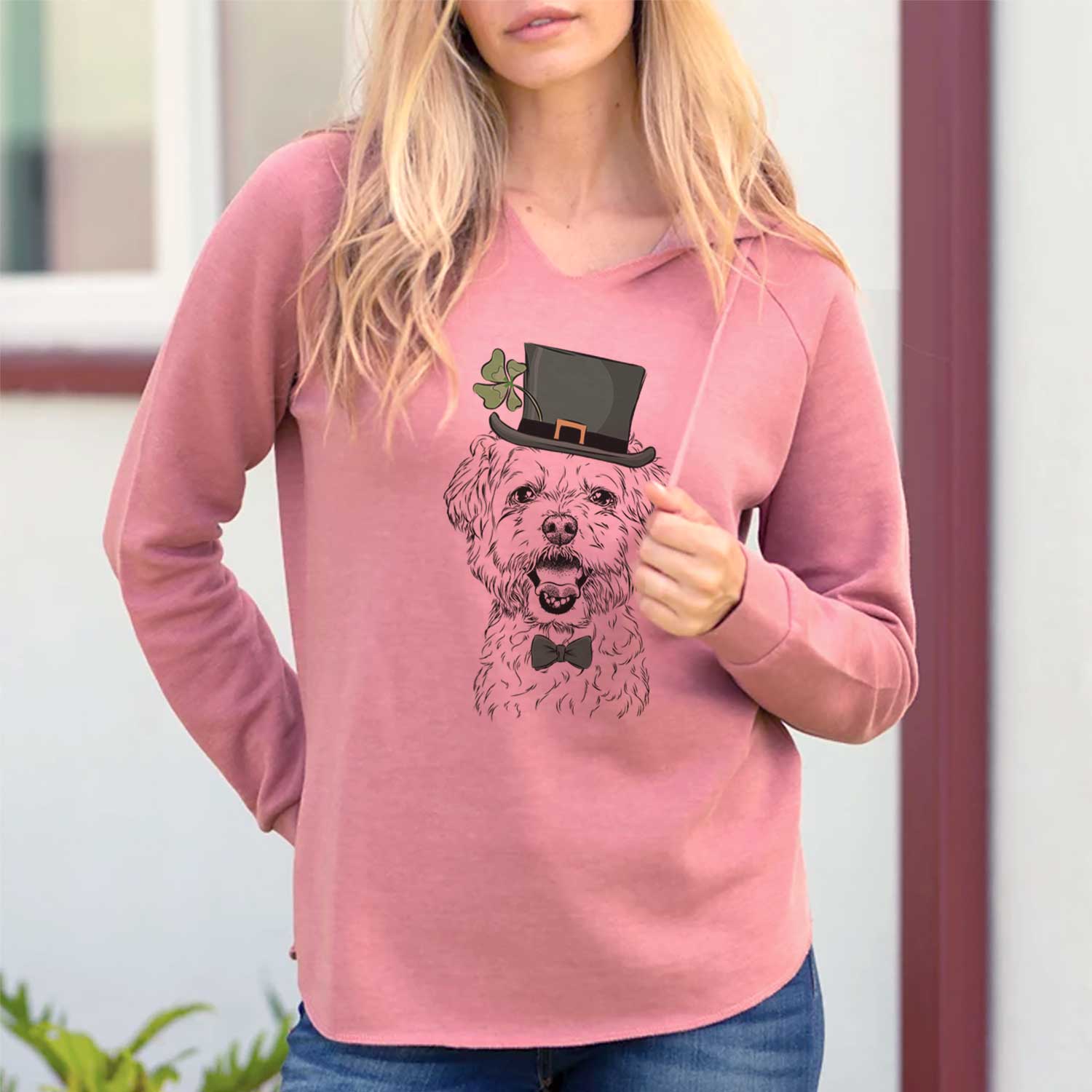 St. Patrick's Belle the Maltipoo - Cali Wave Hooded Sweatshirt