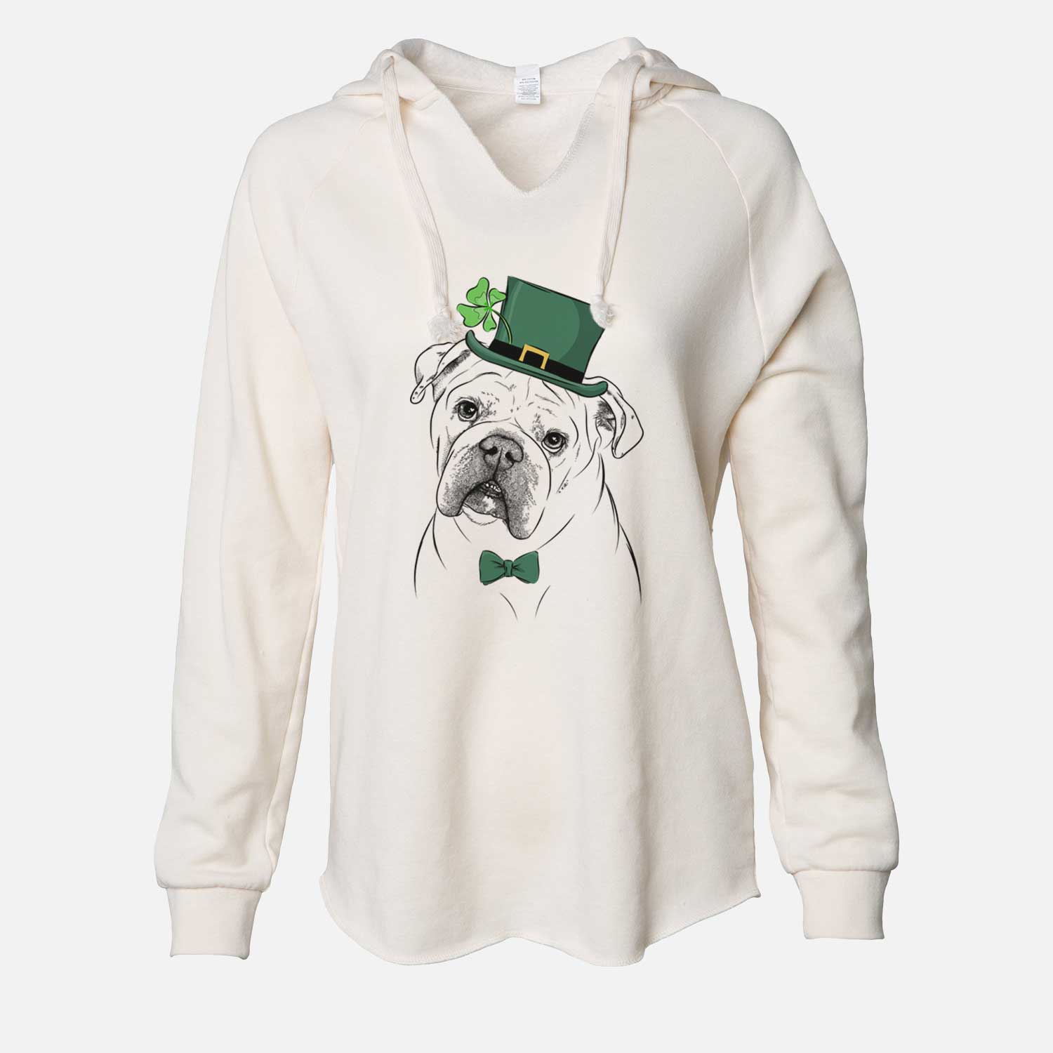 St. Patrick's Blossom the English Bulldog - Cali Wave Hooded Sweatshirt