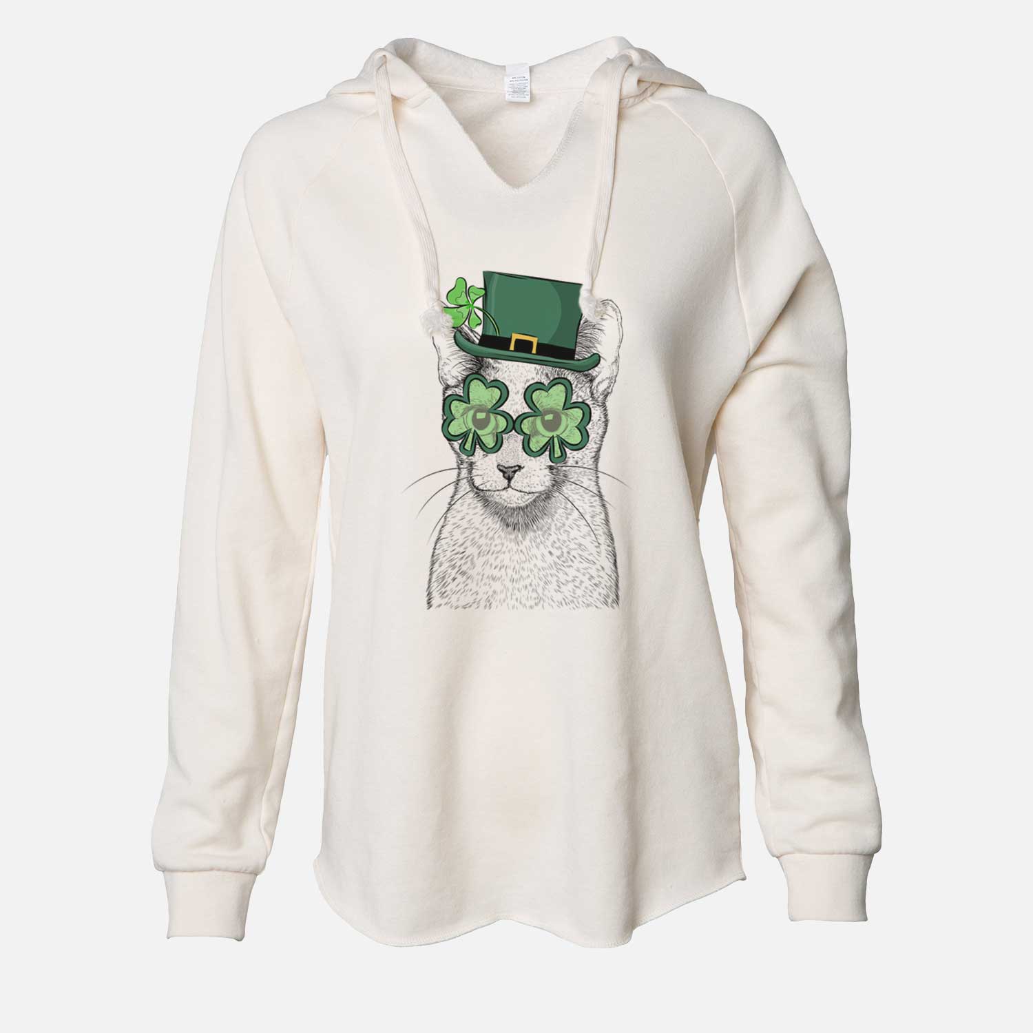 St. Patrick's Blue the Russsian Blue Cat - Cali Wave Hooded Sweatshirt