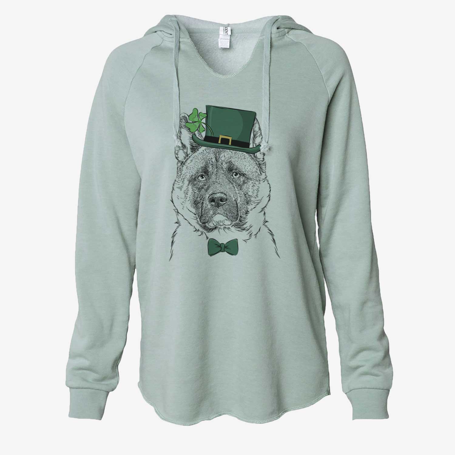 St. Patrick's Bo the American Akita - Cali Wave Hooded Sweatshirt