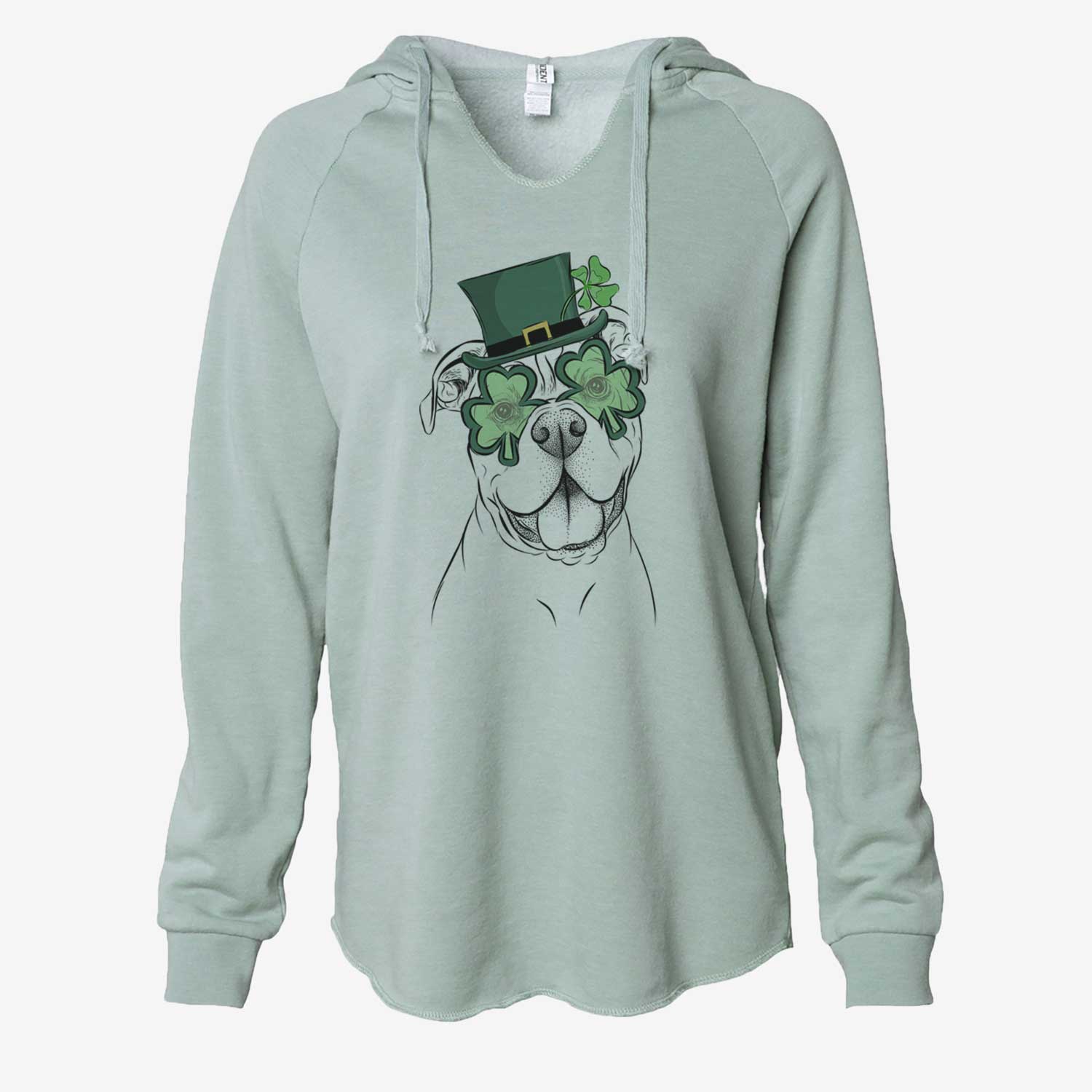 St. Patrick's Bravo the Bulldog Mix - Cali Wave Hooded Sweatshirt