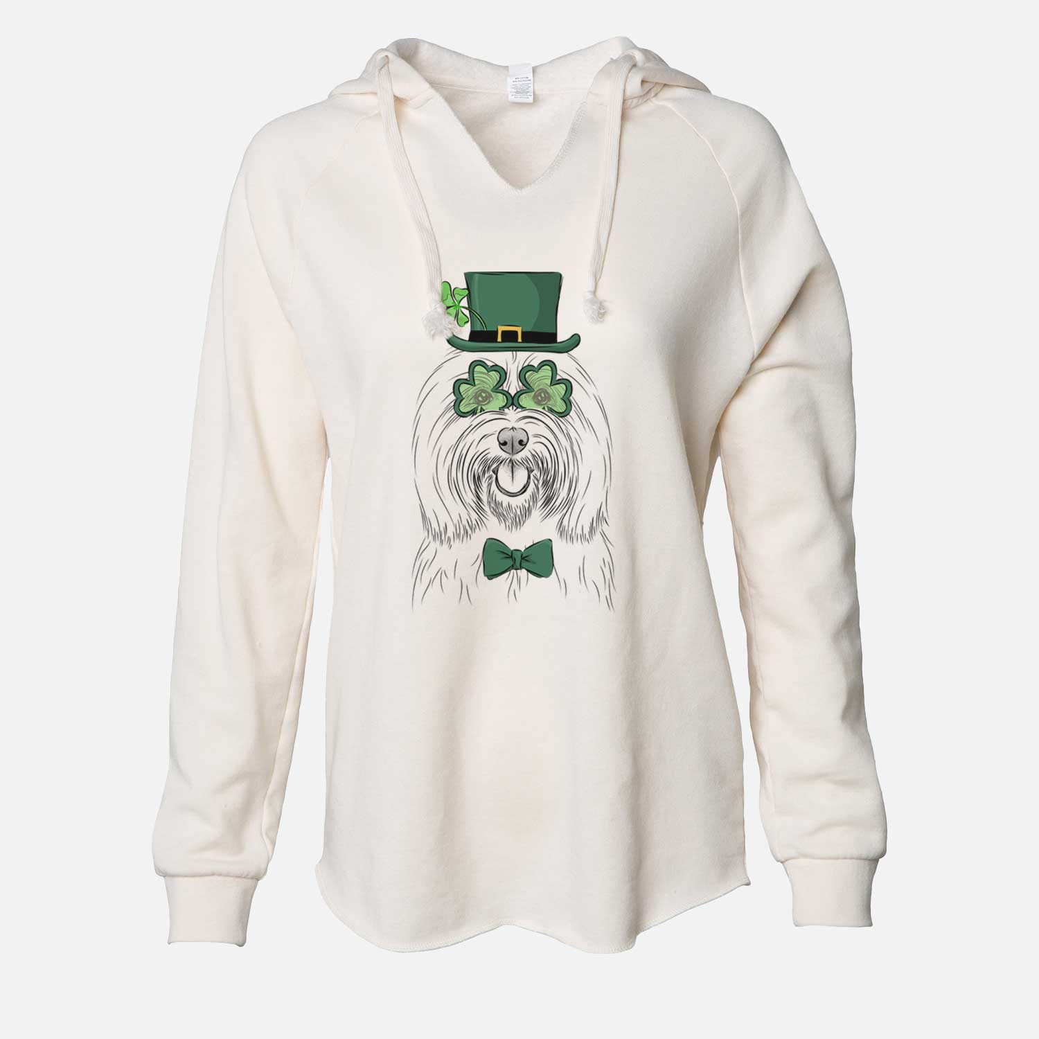 St. Patrick's Claude the Coton de Tulear - Cali Wave Hooded Sweatshirt