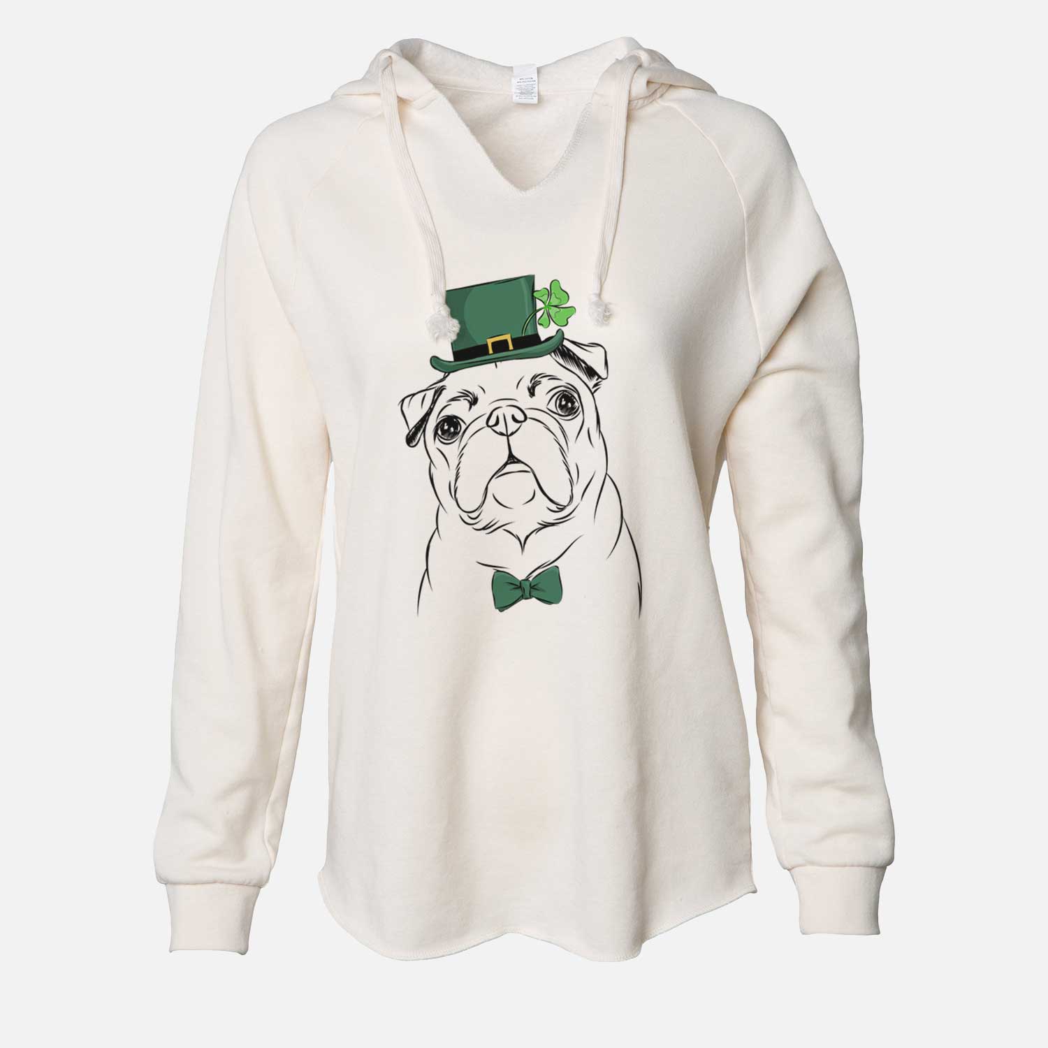 St. Patrick's Darling Chloe the Pug - Cali Wave Hooded Sweatshirt