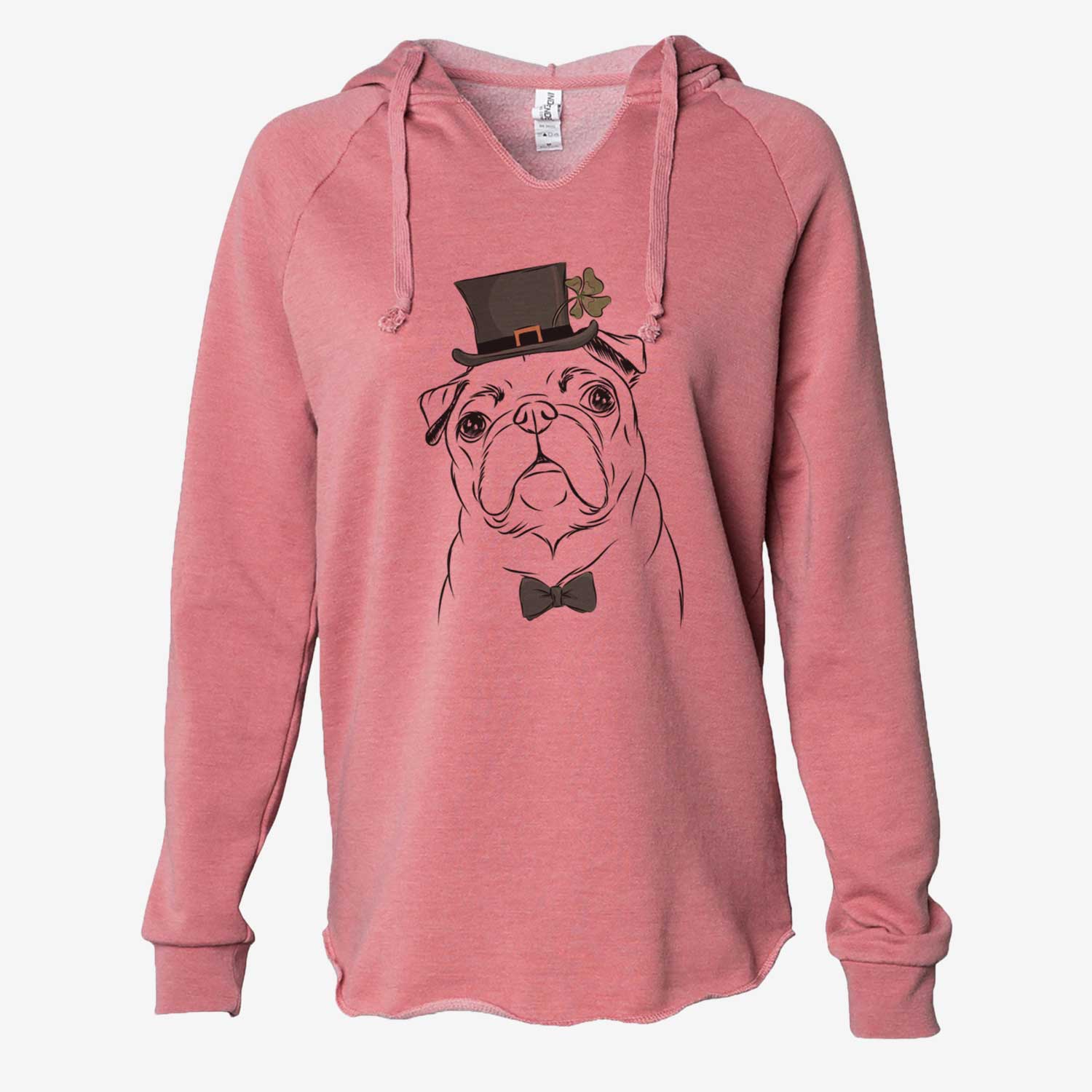 St. Patrick's Darling Chloe the Pug - Cali Wave Hooded Sweatshirt