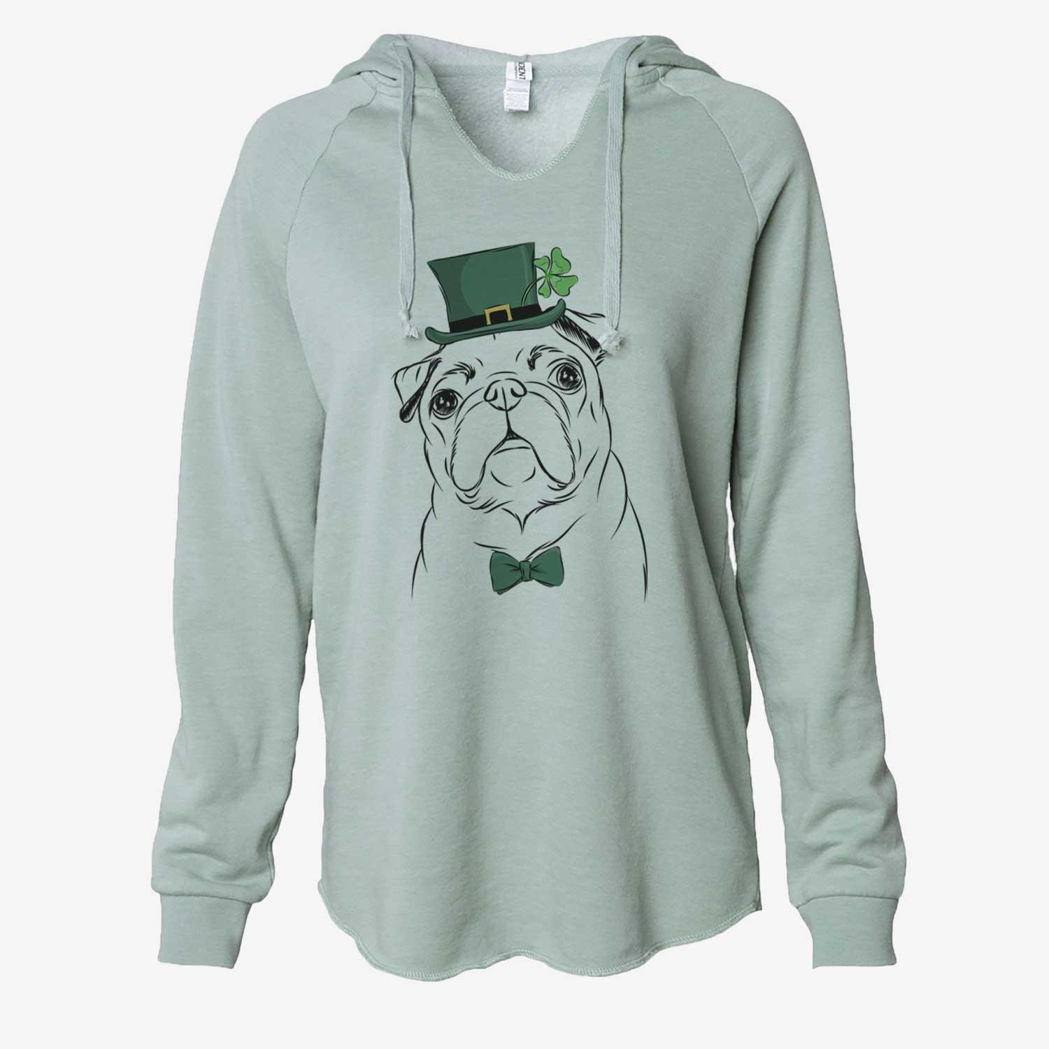 St. Patrick's Darling Chloe the Pug - Cali Wave Hooded Sweatshirt