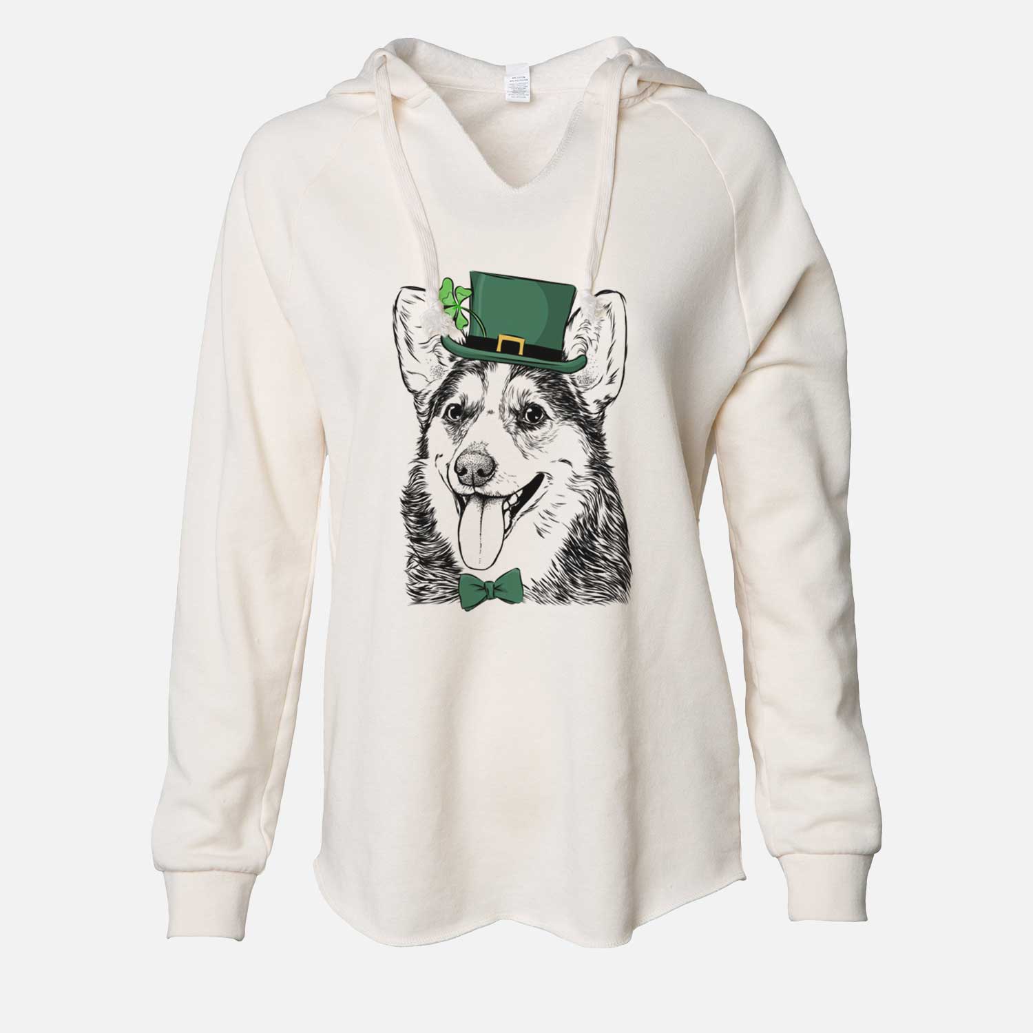 St. Patrick's Darma the Corgi - Cali Wave Hooded Sweatshirt