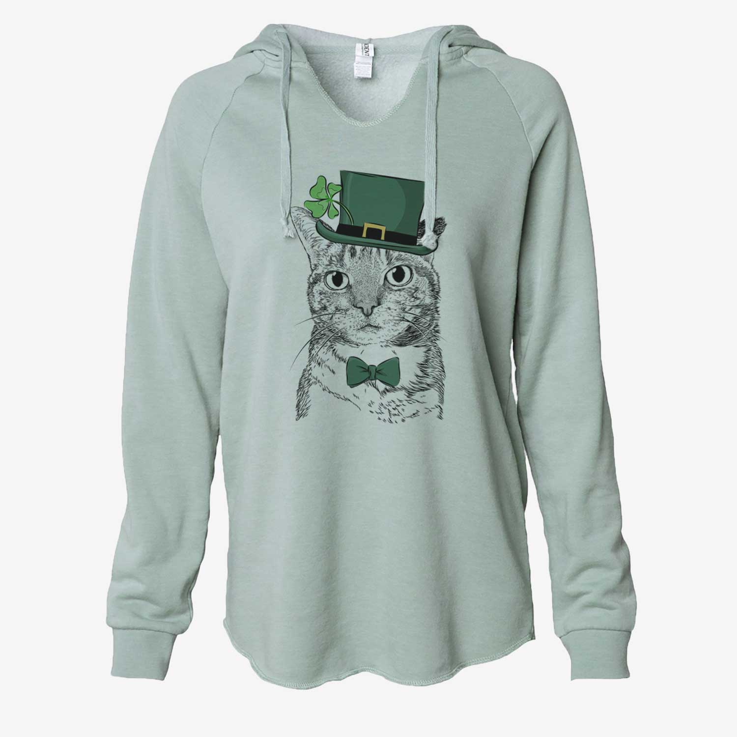 St. Patrick's Eleanor the Domestic Shorthair Cat - Cali Wave Hooded Sweatshirt