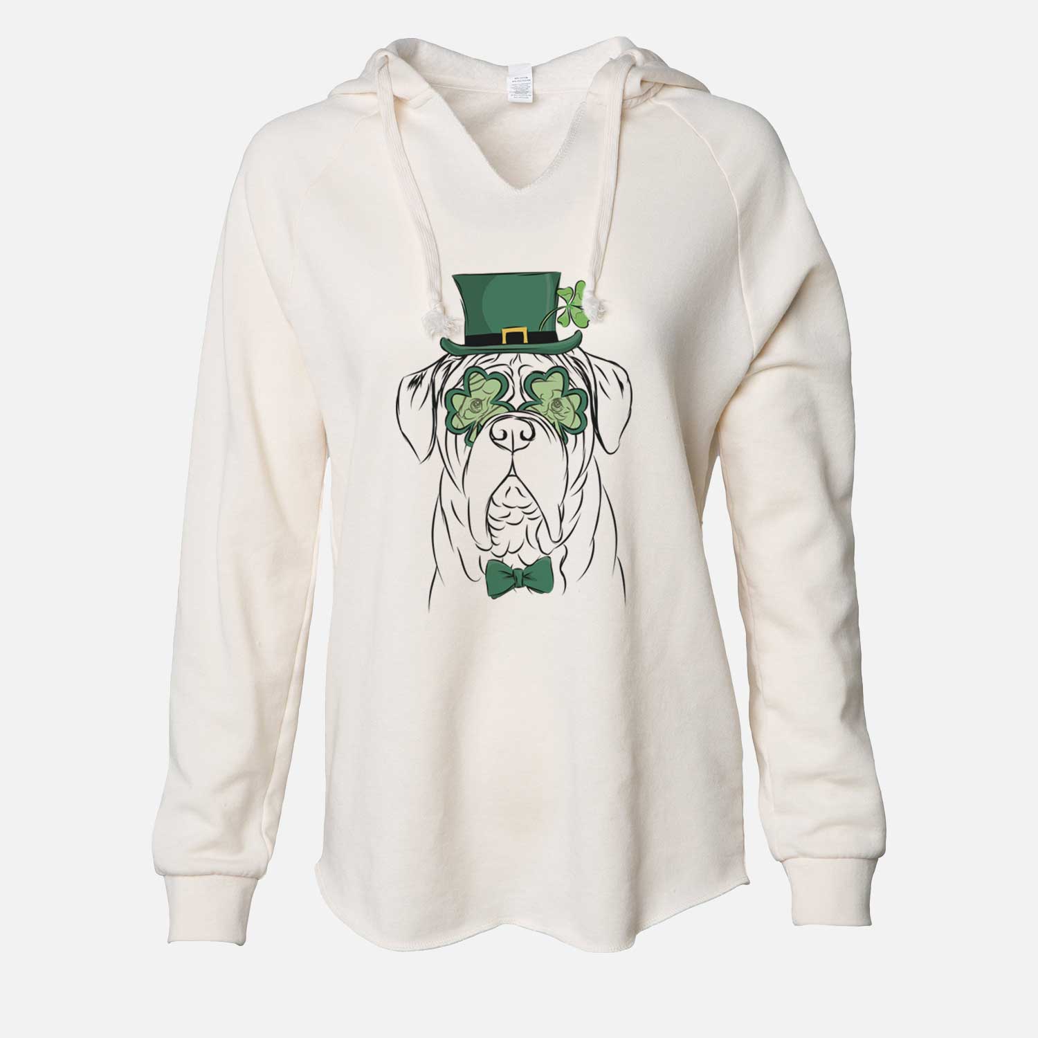 St. Patrick's Felix the Dogue de Bordeaux - Cali Wave Hooded Sweatshirt