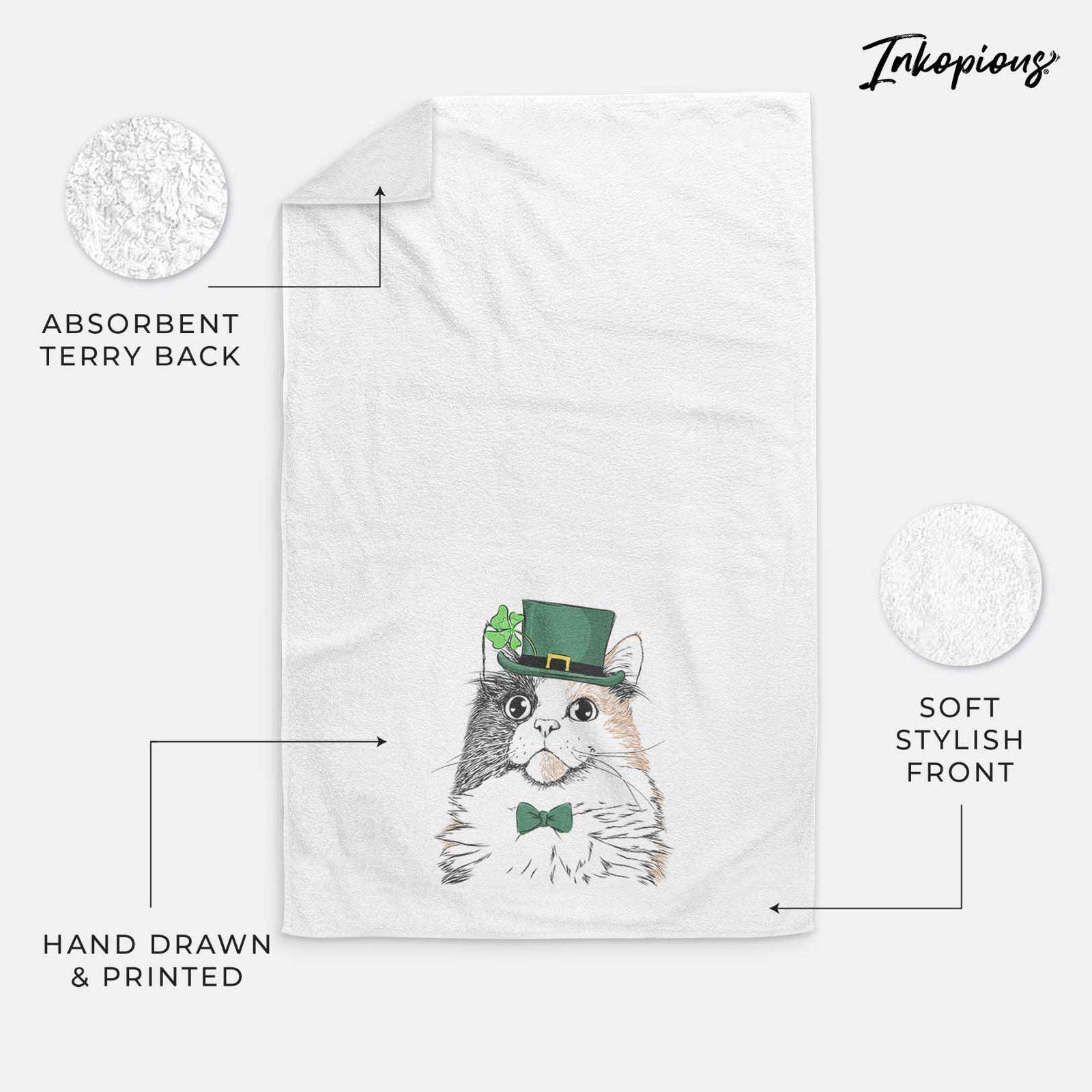 Greta the Calico Cat Decorative Hand Towel