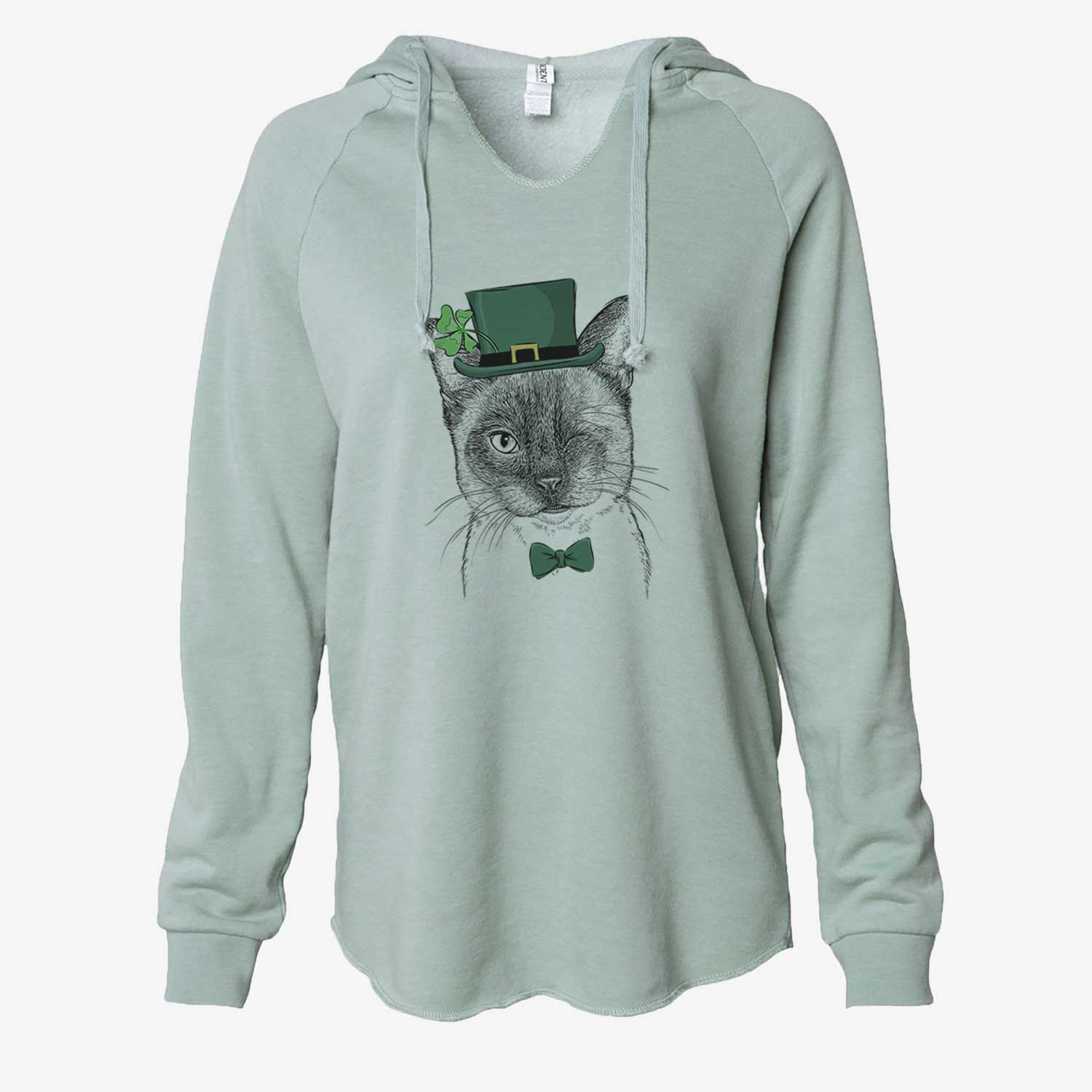 St. Patrick's Hoggle the Siamese Cat - Cali Wave Hooded Sweatshirt