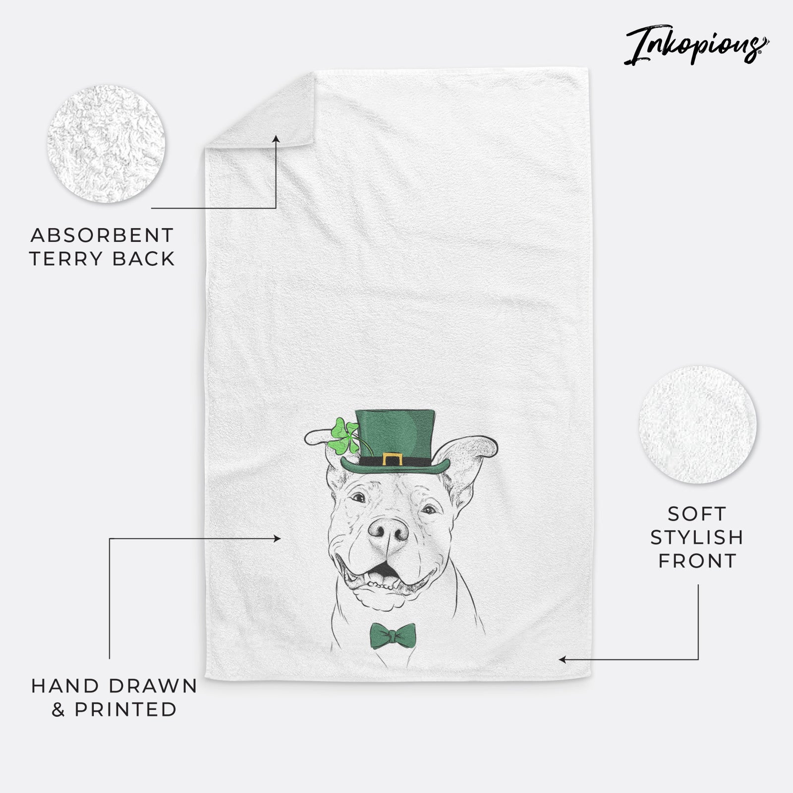 Malibu the Staffordshire Terrier/Pitbull Mix Decorative Hand Towel