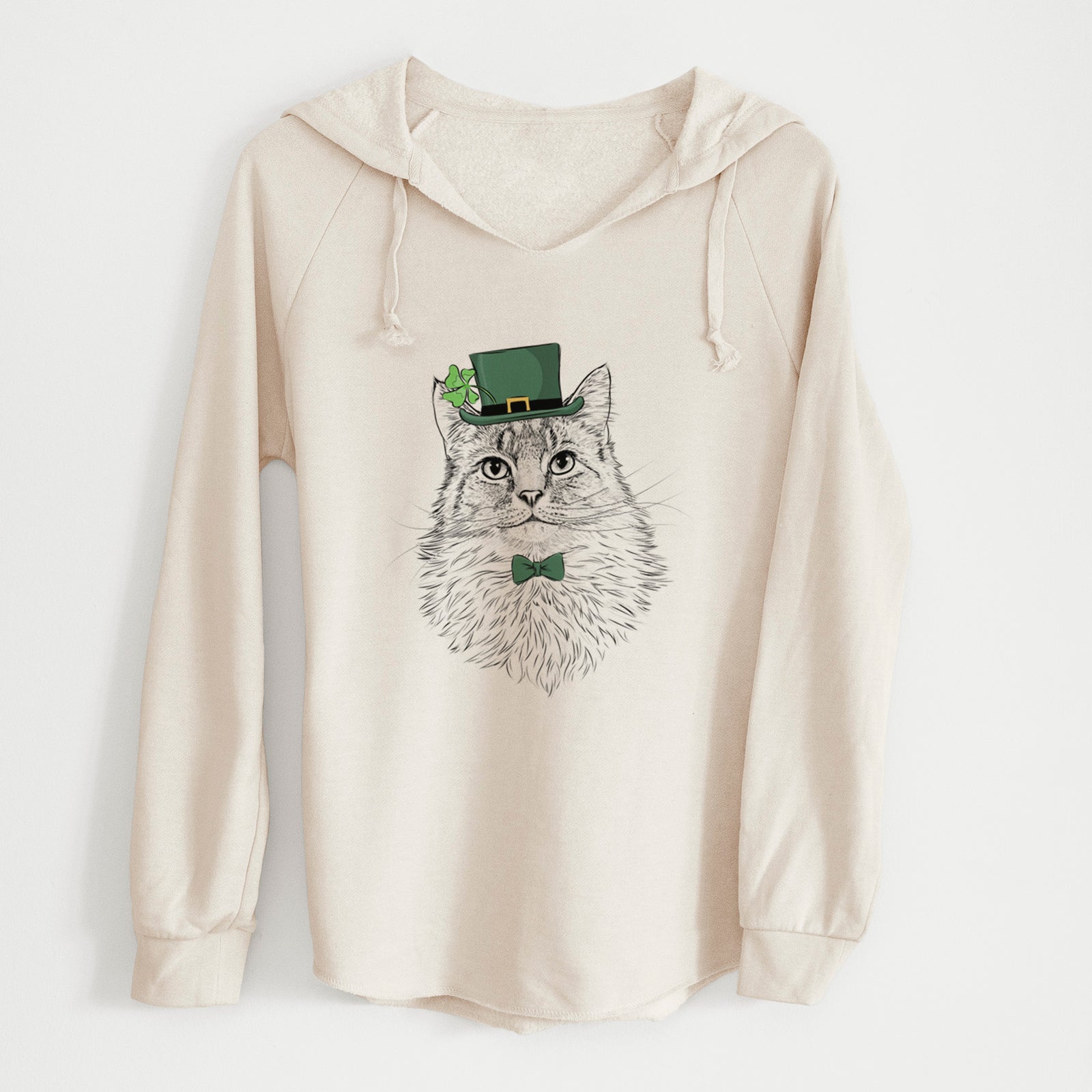 St. Patrick's Olive the Cat - Cali Wave Hooded Sweatshirt