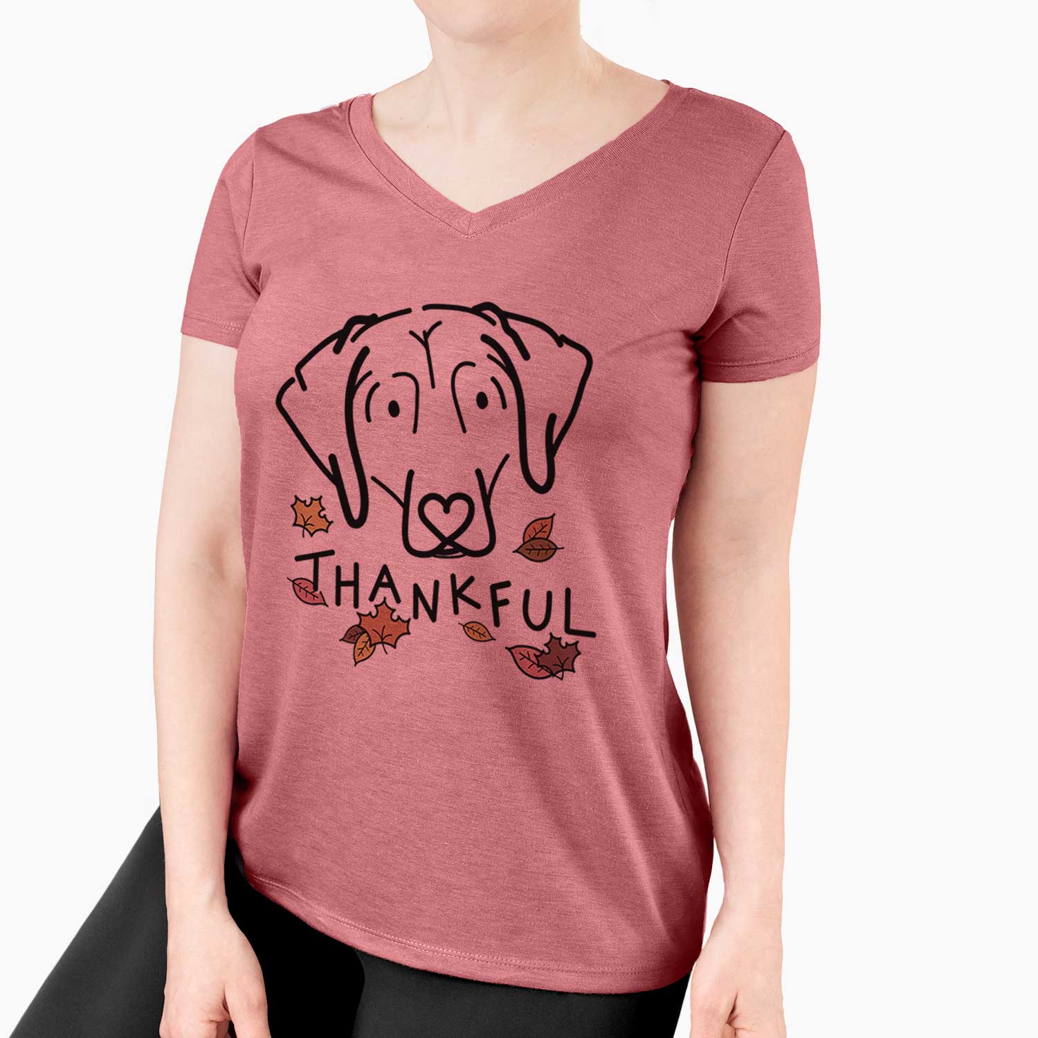 Thankful Beagle - Aly - Women's V-neck Shirt