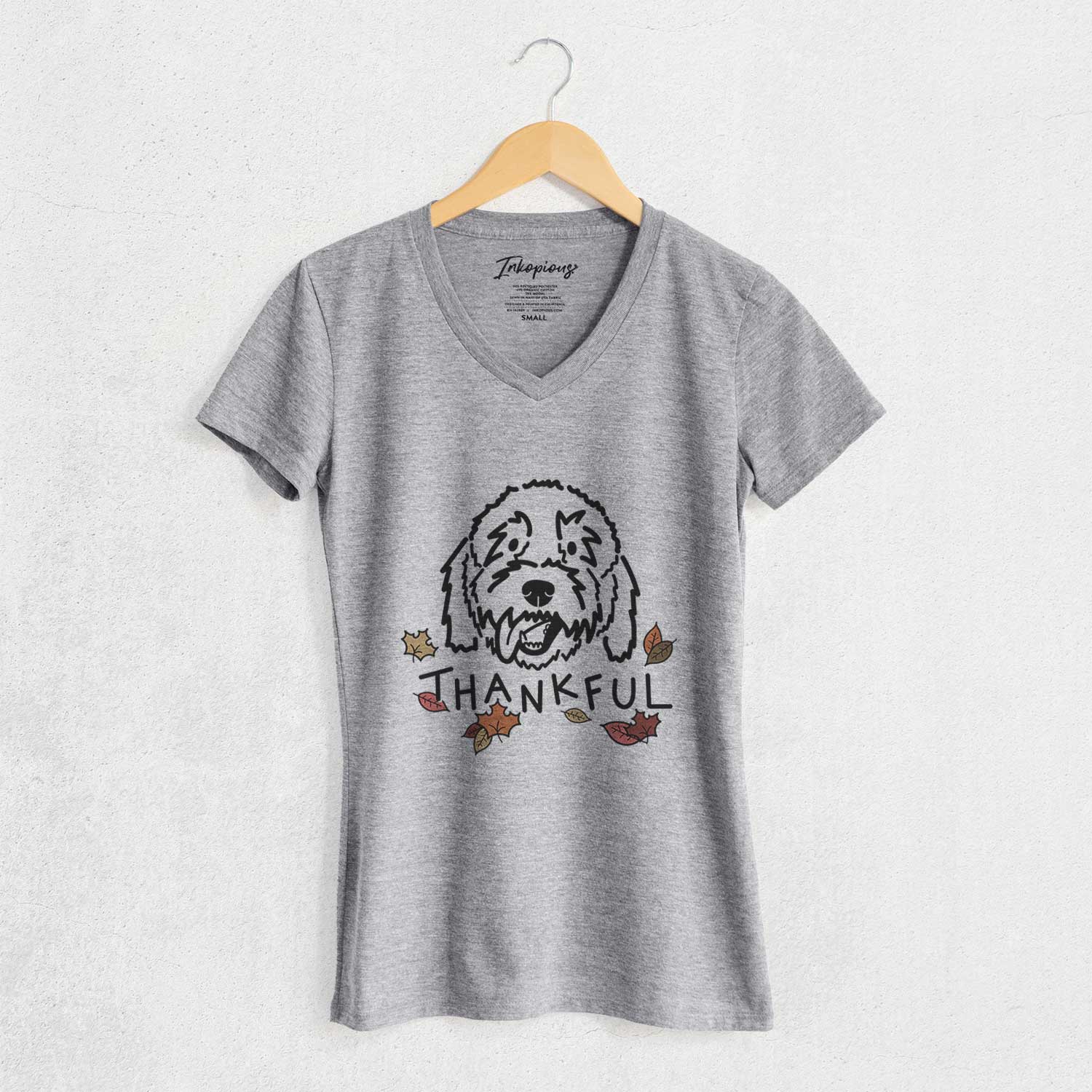 Thankful Goldendoodle - Barry - Women's V-neck Shirt