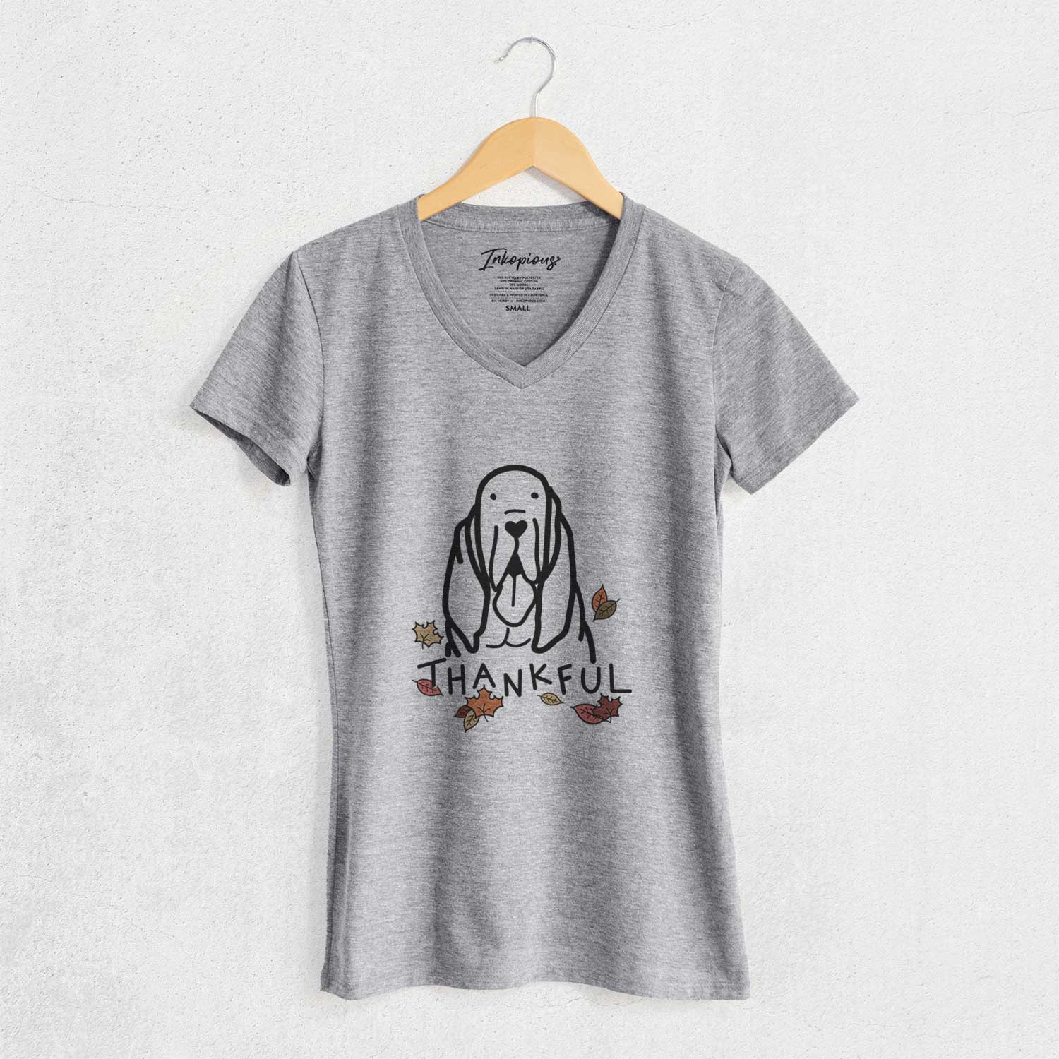 Thankful Bloodhound - Women's V-neck Shirt