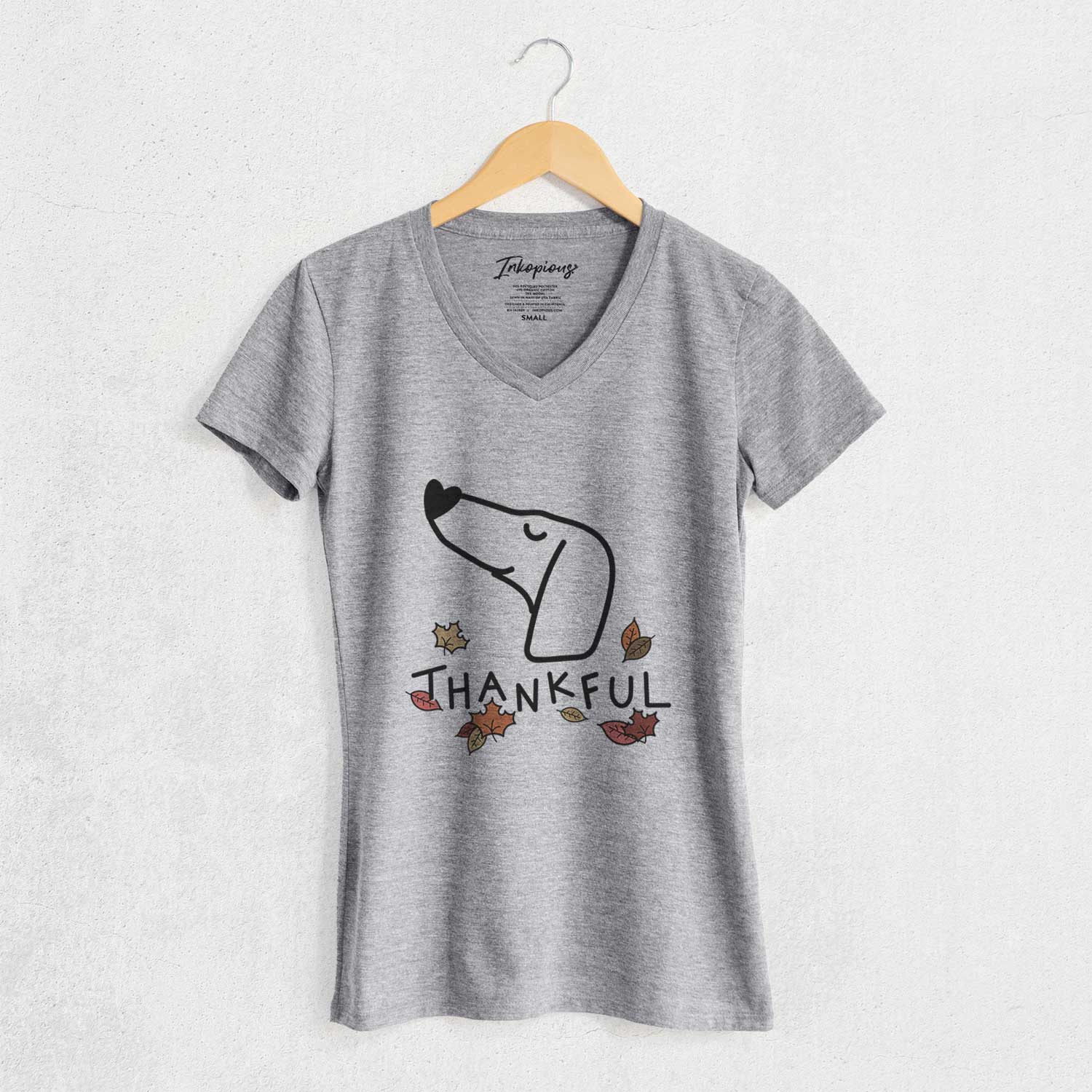 Thankful Dachshund - Women's V-neck Shirt