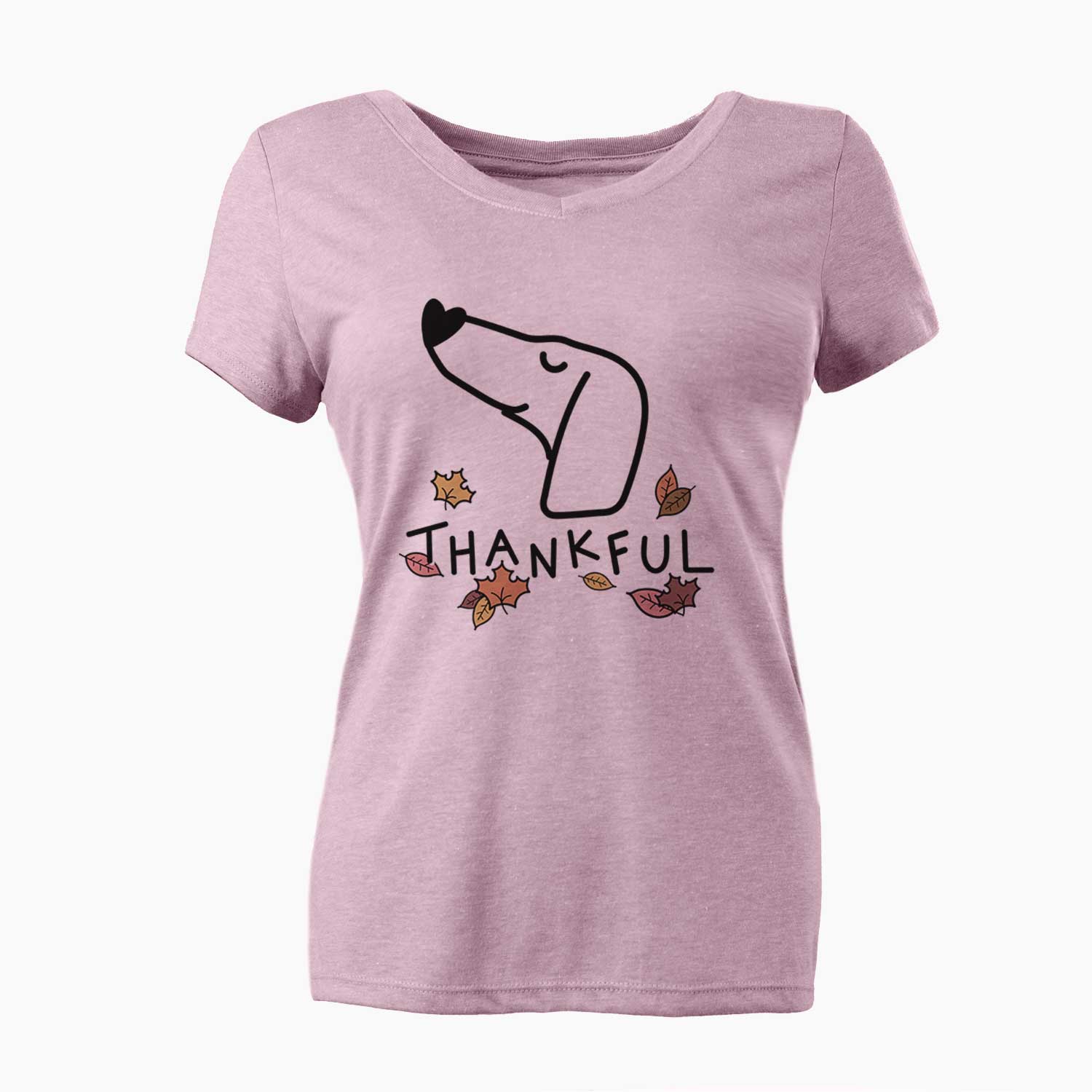 Thankful Dachshund - Women's V-neck Shirt