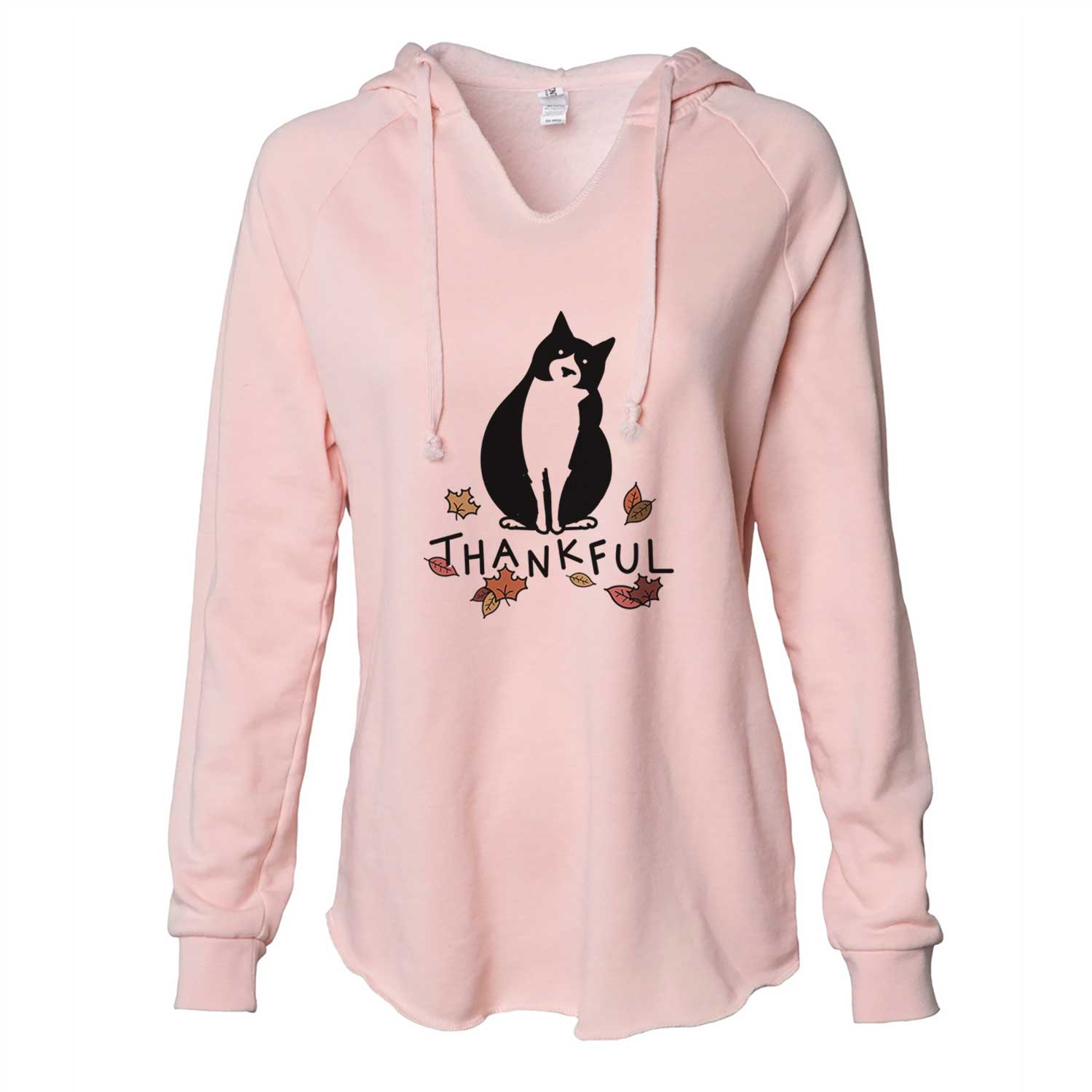 Thankful Tuxedo Cat - Oliver - Cali Wave Hooded Sweatshirt