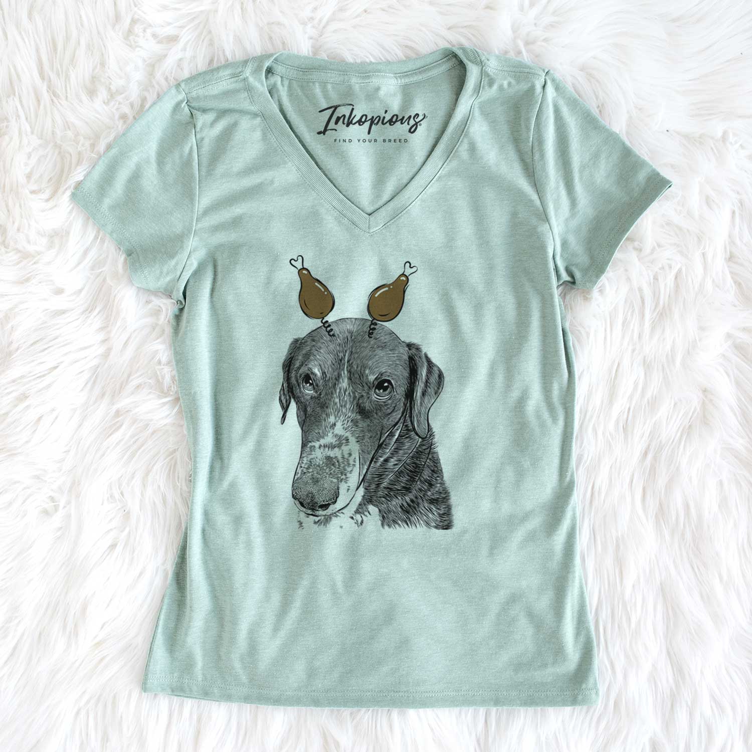 Thanksgiving Angel Orion the Mixed Breed - Women's V-neck Shirt