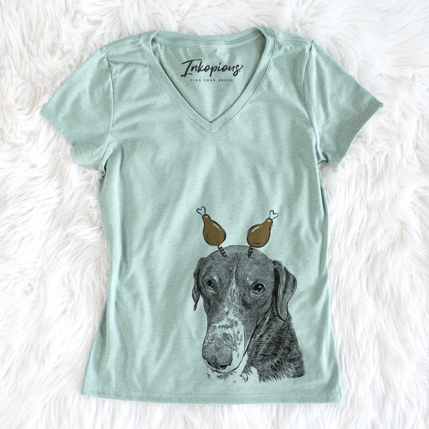 Thanksgiving Angel Orion the Mixed Breed - Women's V-neck Shirt