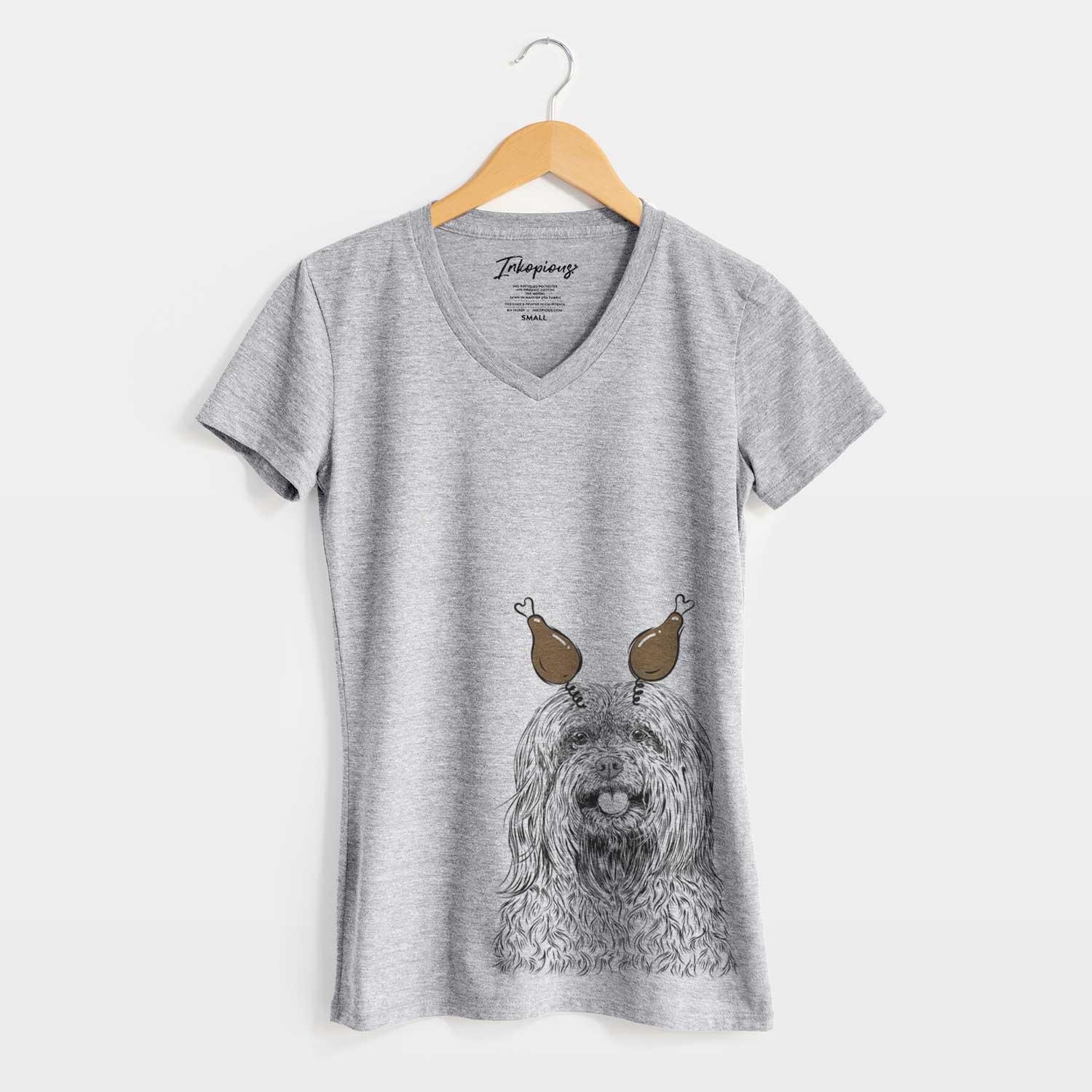 Thanksgiving Annie the Mixed Breed - Women's V-neck Shirt