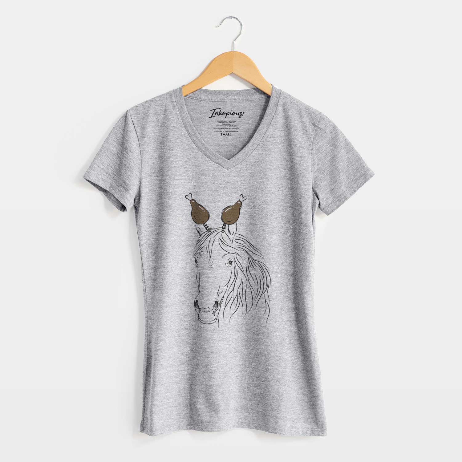 Thanksgiving Aria the Horse - Women's V-neck Shirt