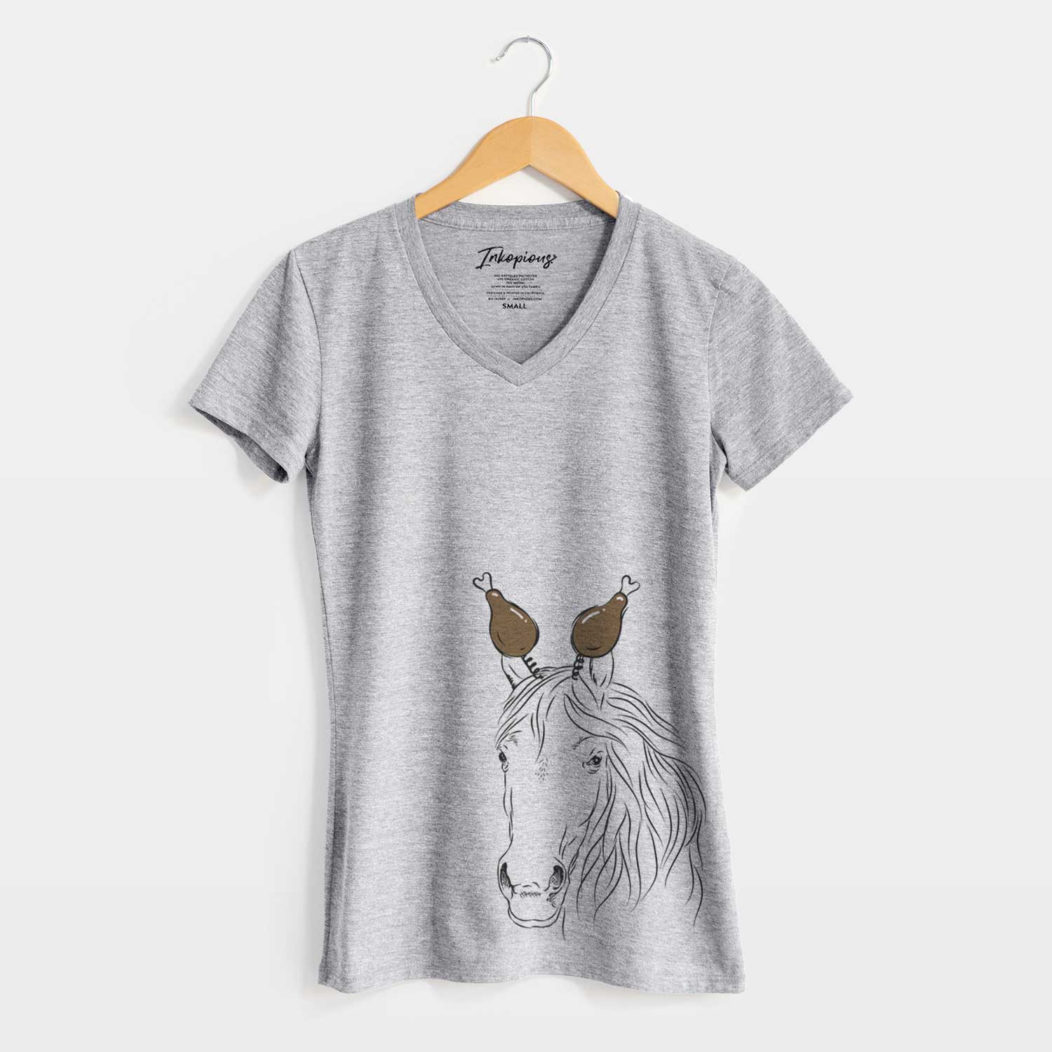 Thanksgiving Aria the Horse - Women's V-neck Shirt