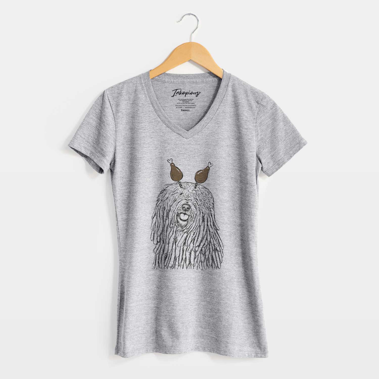 Thanksgiving Barry the Komondor - Women's V-neck Shirt