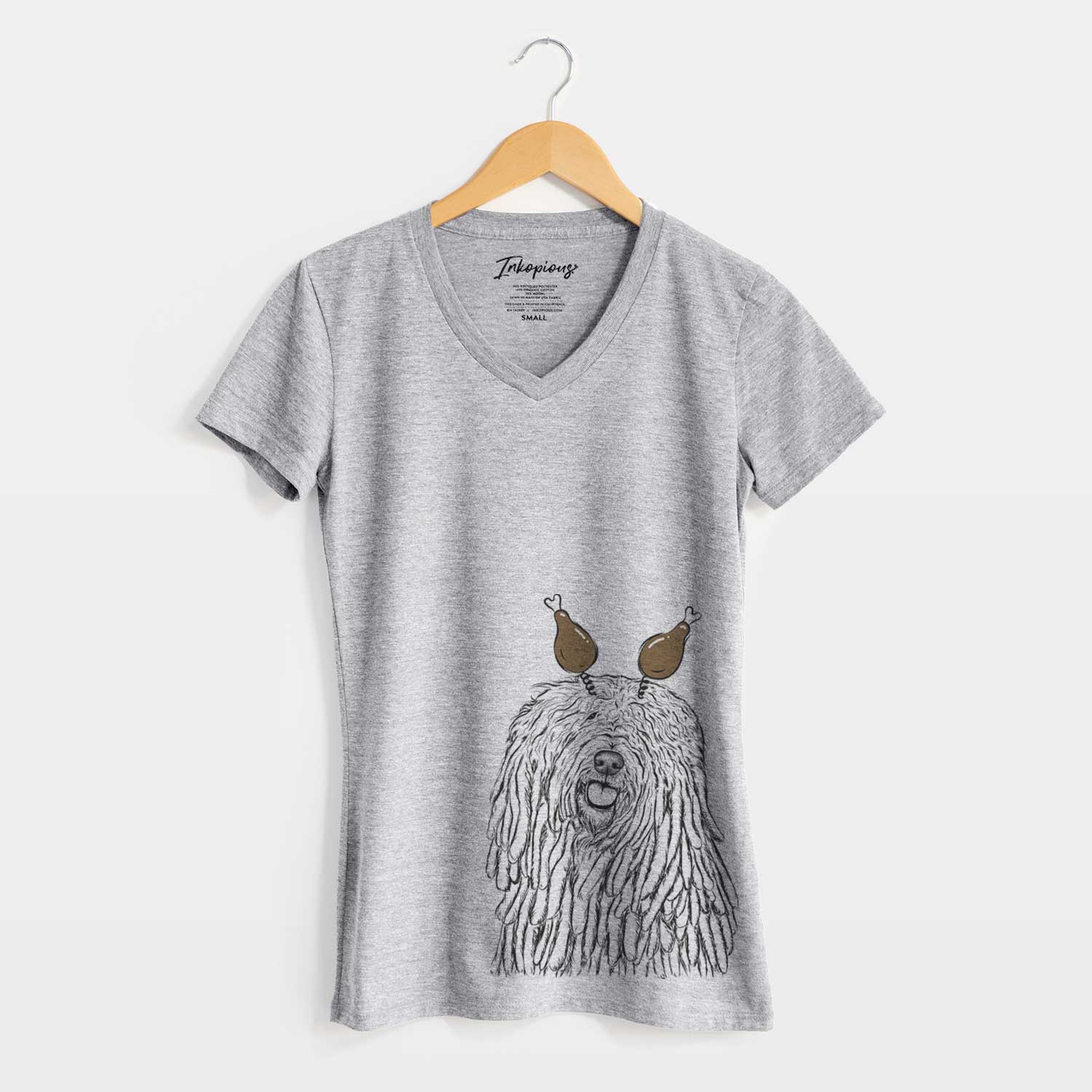 Thanksgiving Barry the Komondor - Women's V-neck Shirt