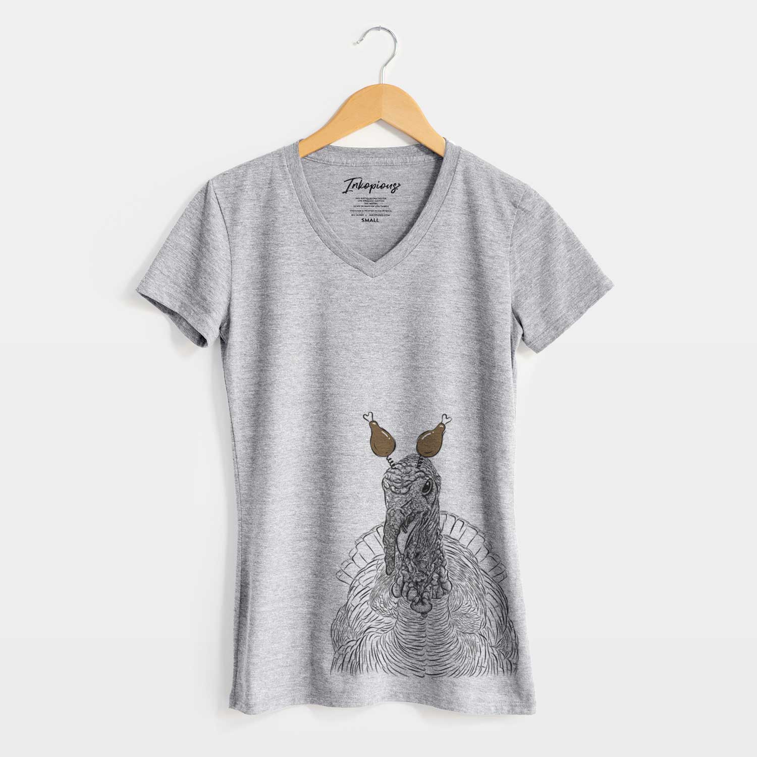 Thanksgiving Brady the Turkey - Women's V-neck Shirt