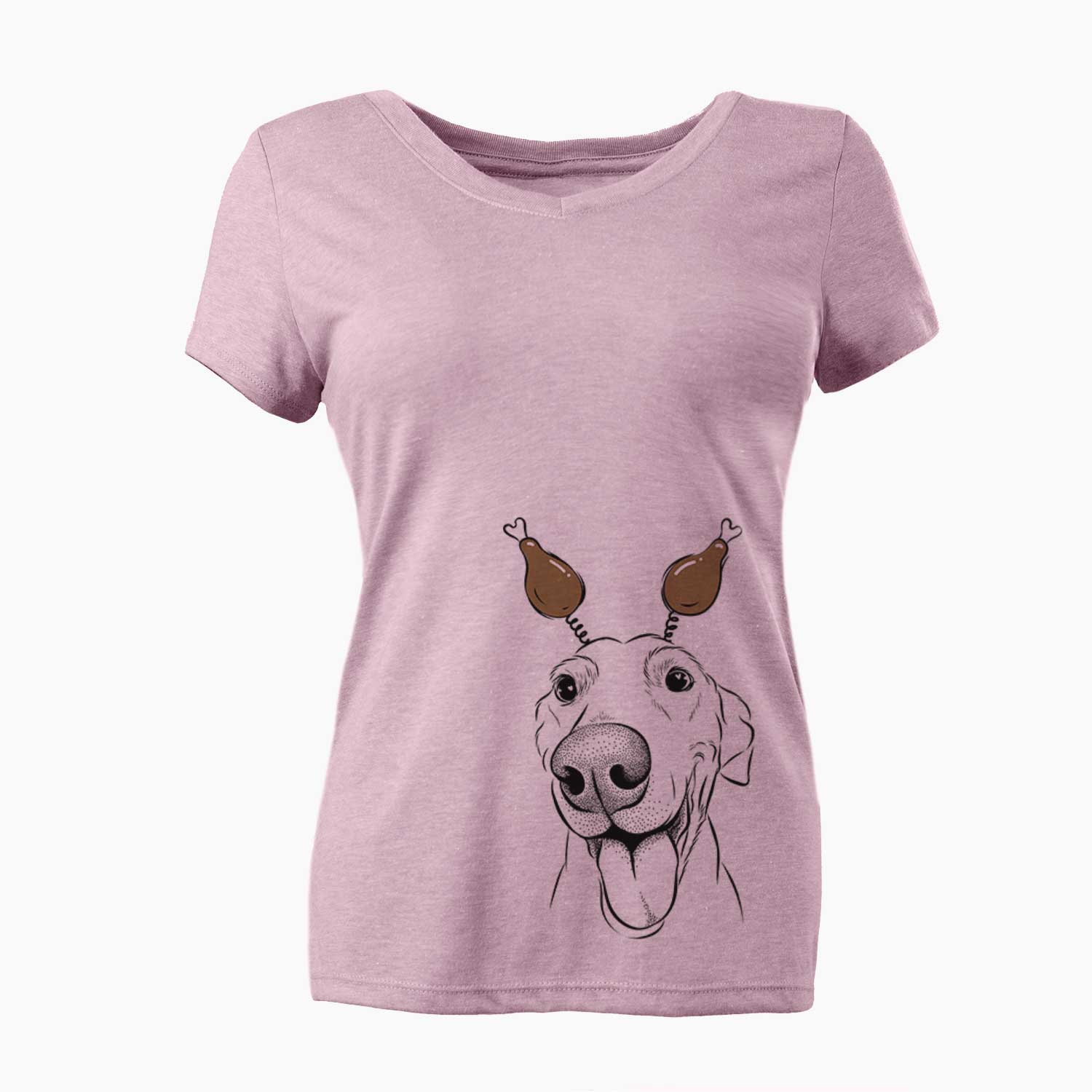 Thanksgiving Buddy the Buddy the Sato / American Village Dog - Women's V-neck Shirt