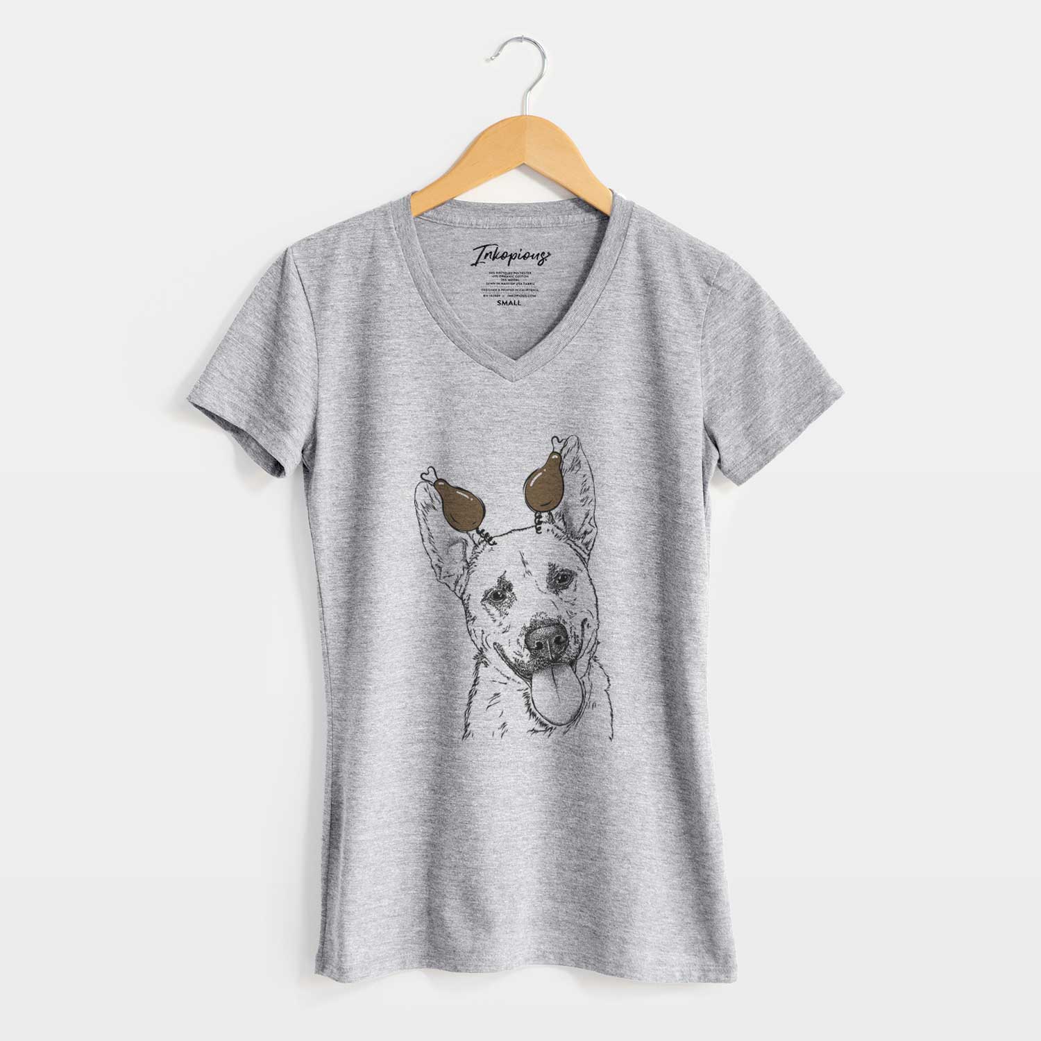 Thanksgiving Charlie the Mixed Breed - Women's V-neck Shirt