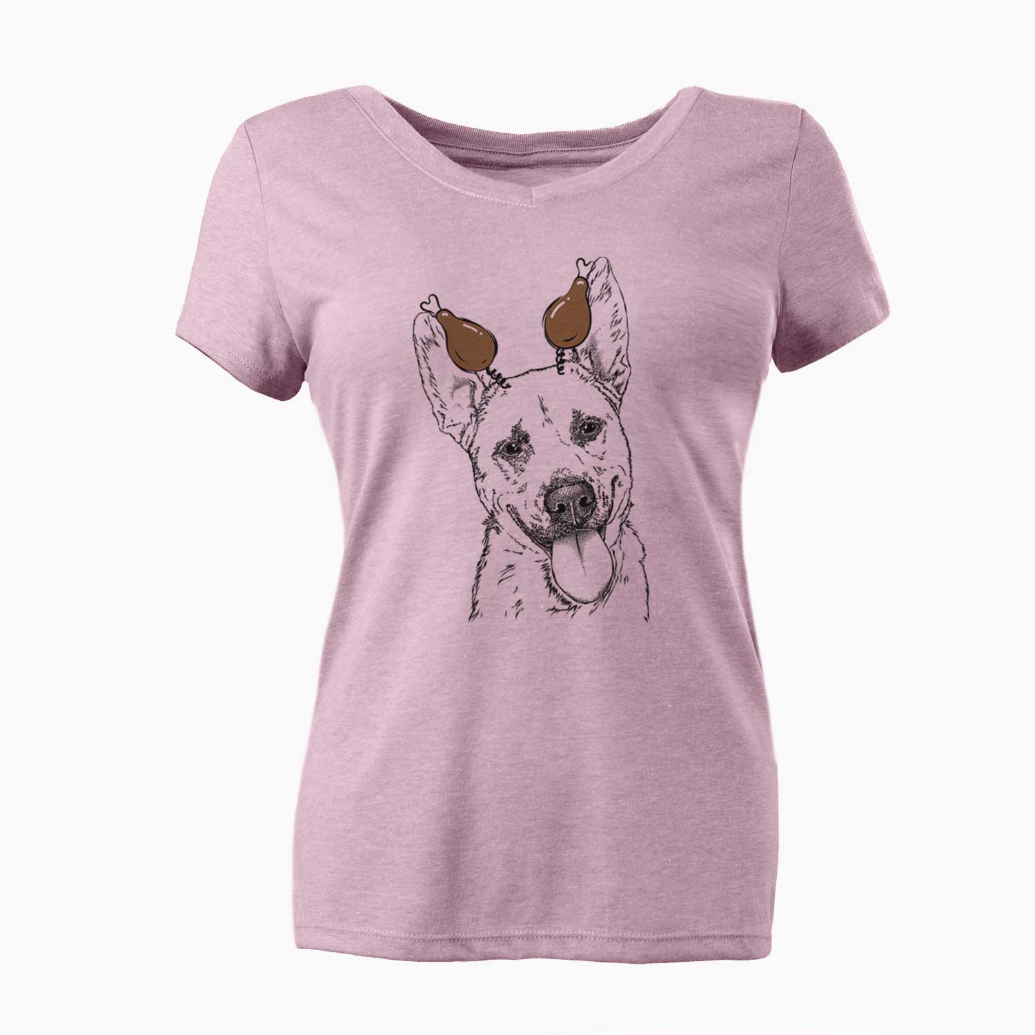 Thanksgiving Charlie the Mixed Breed - Women's V-neck Shirt
